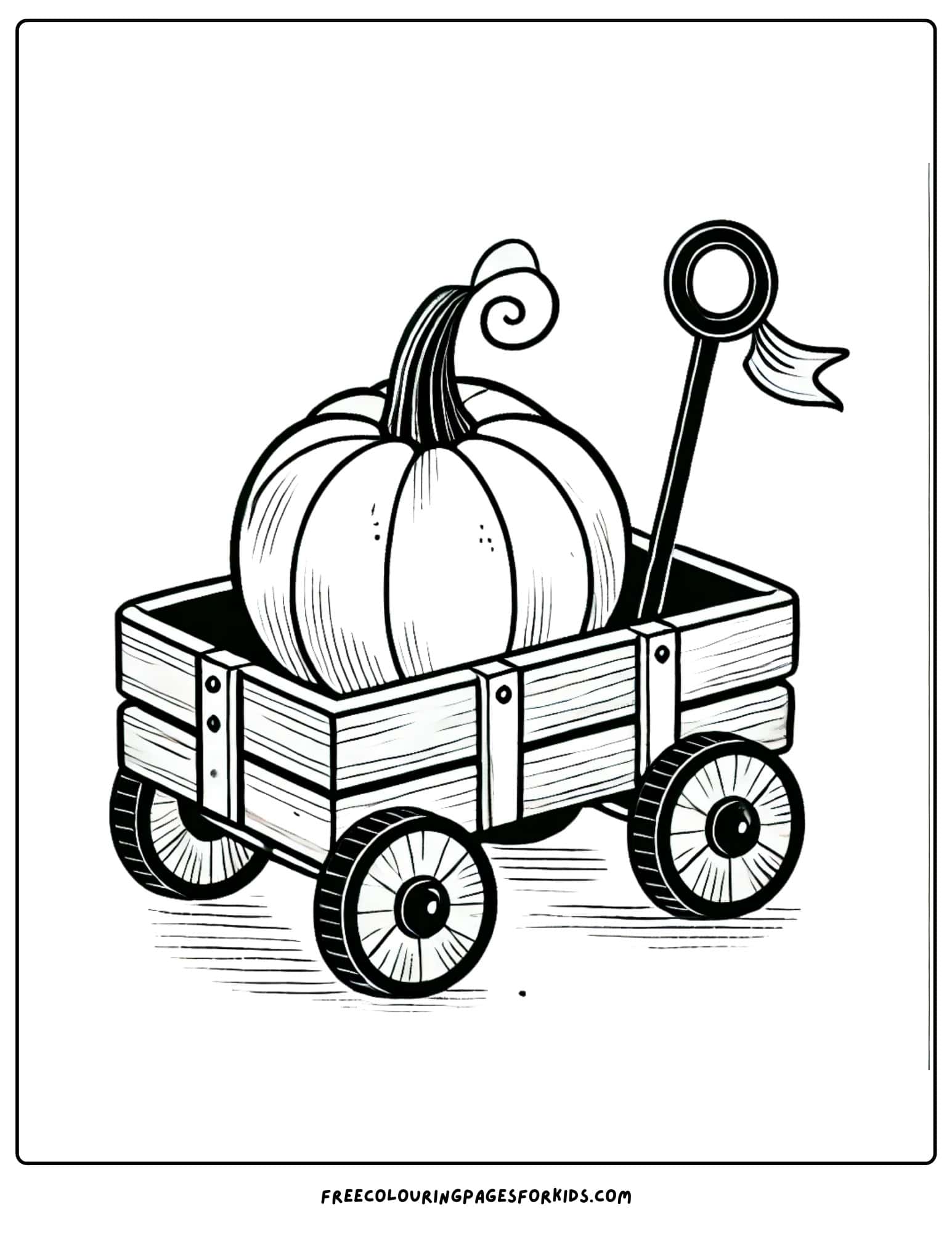 pumpkin in a wagon coloring page