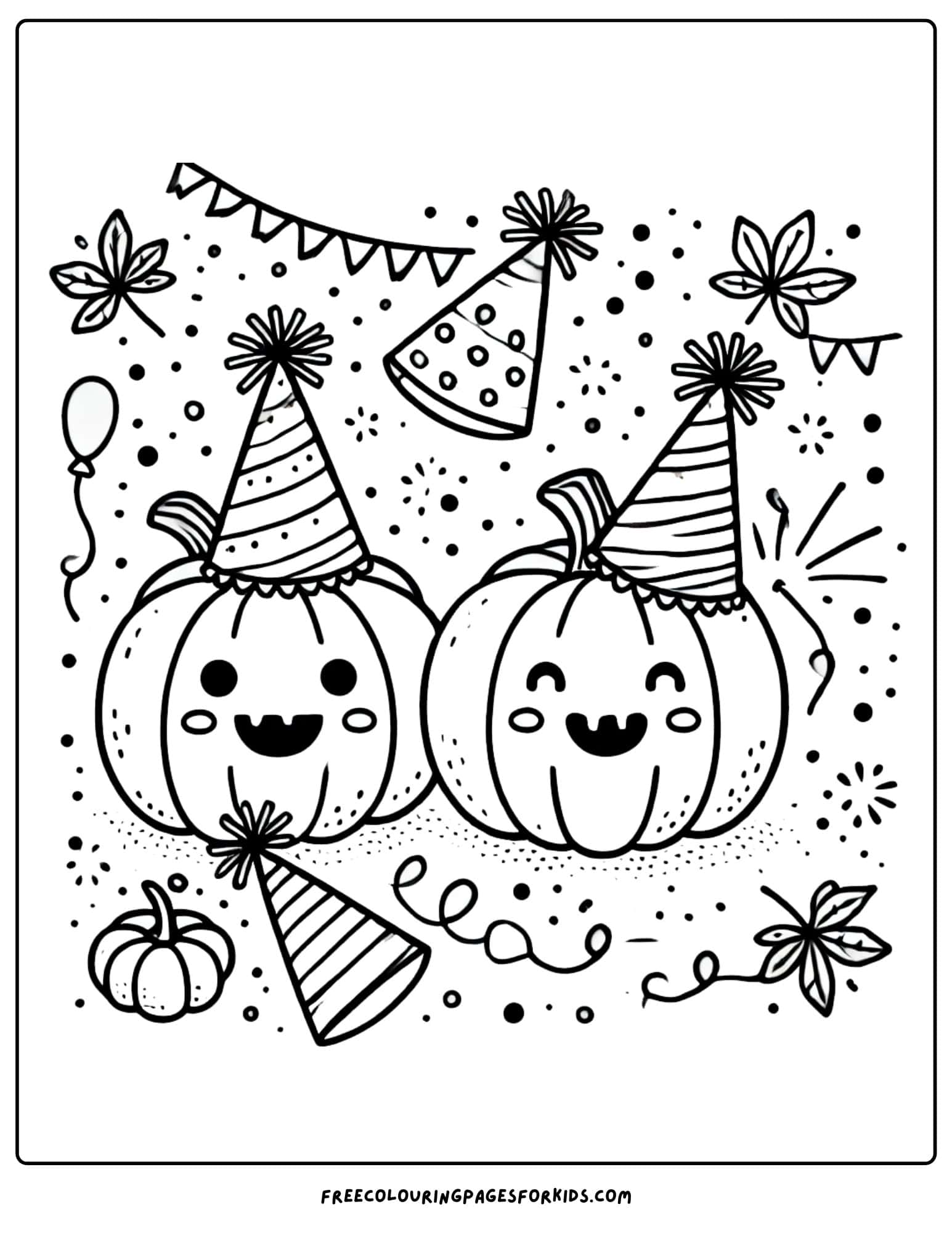 pumpkin party coloring page