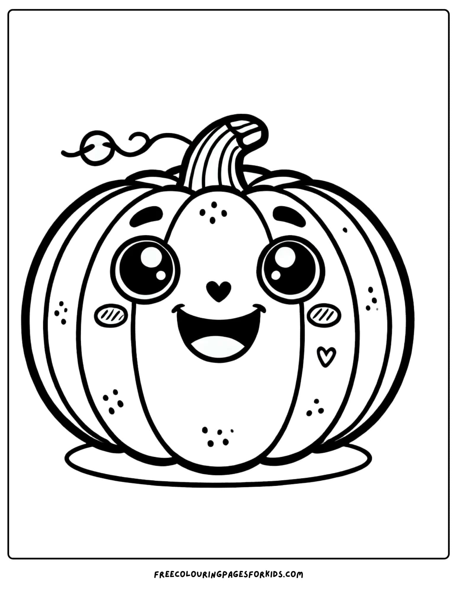 pumpkin smiling coloring page