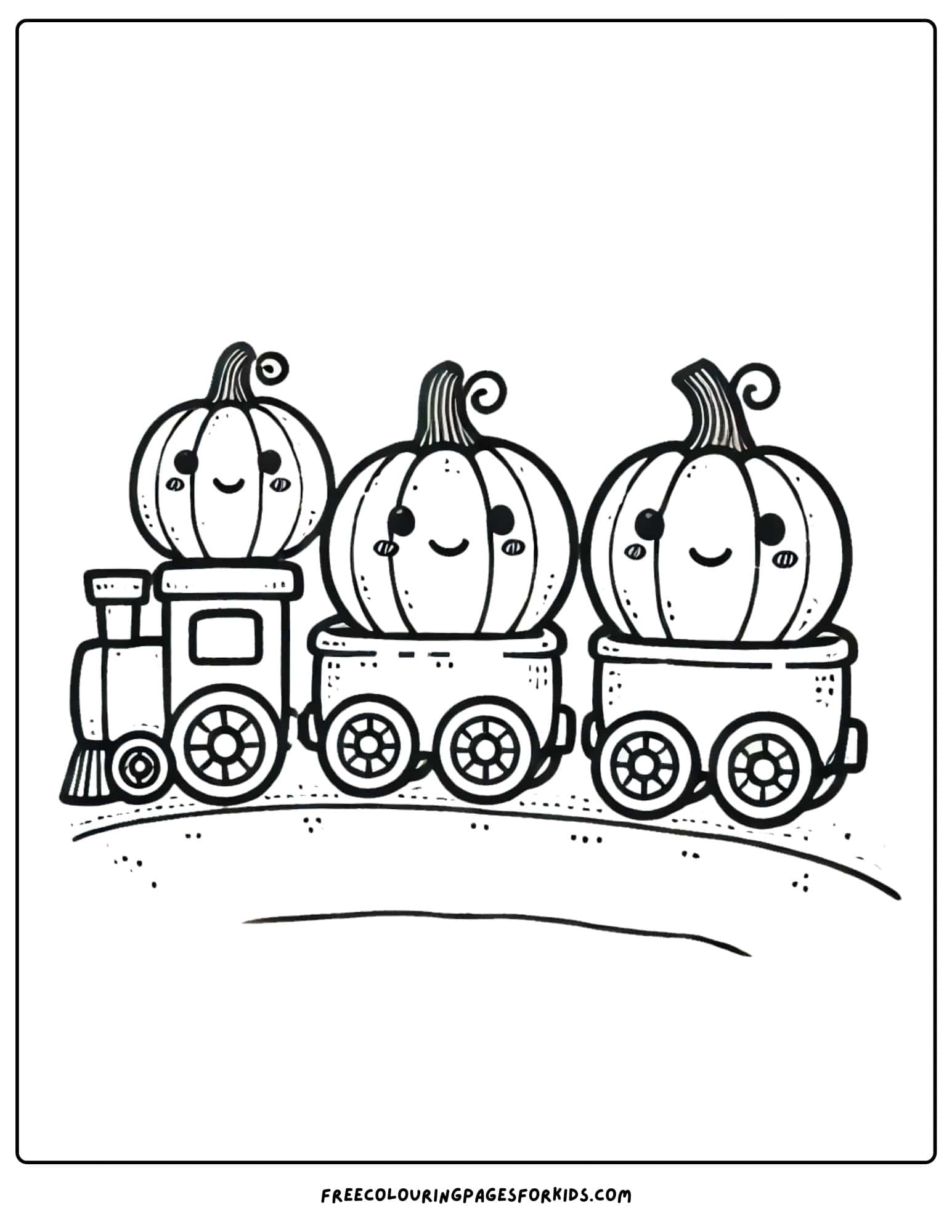 pumpkin train coloring page