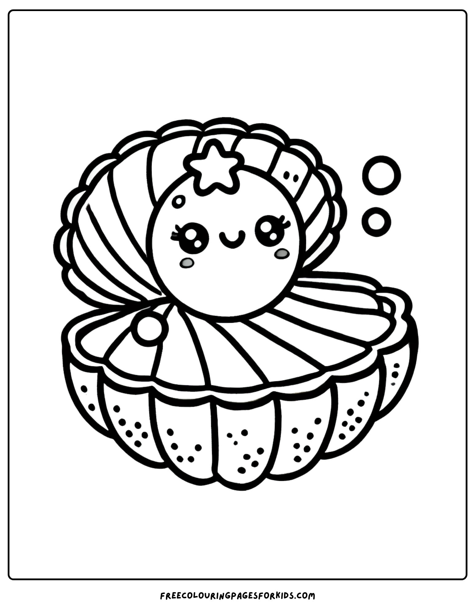 shell and a pearl coloring page