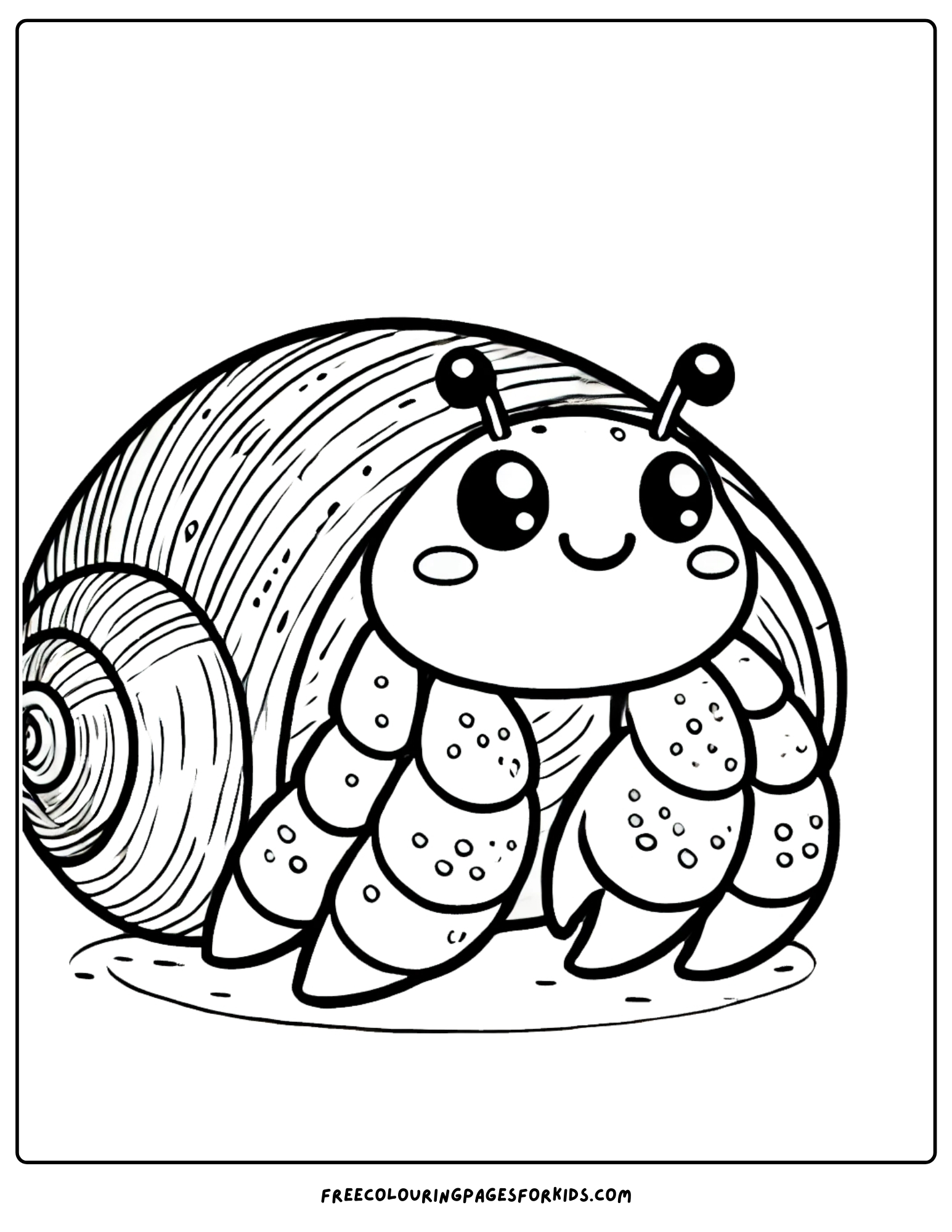 shell hermit crab coloring page