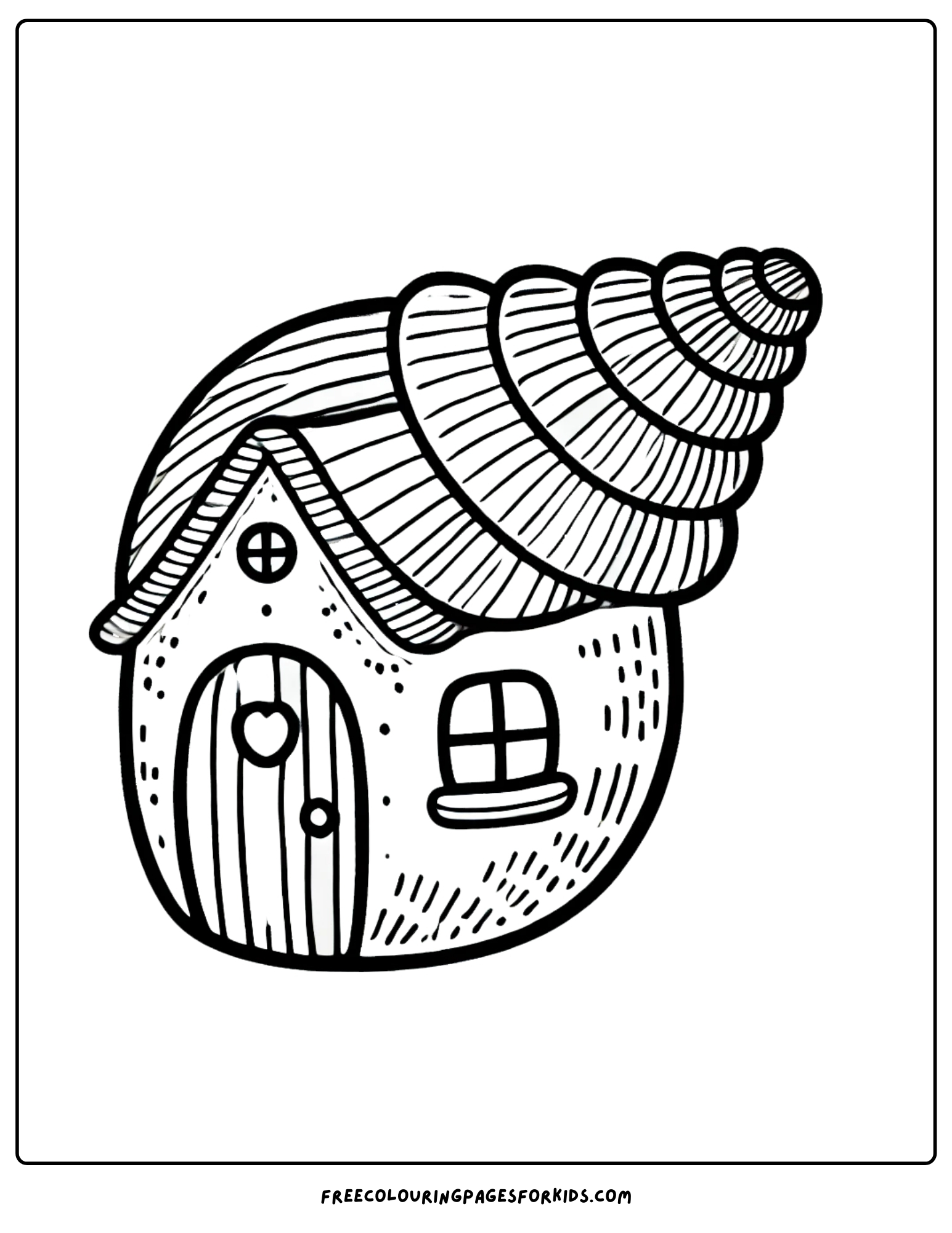 shell house coloring page