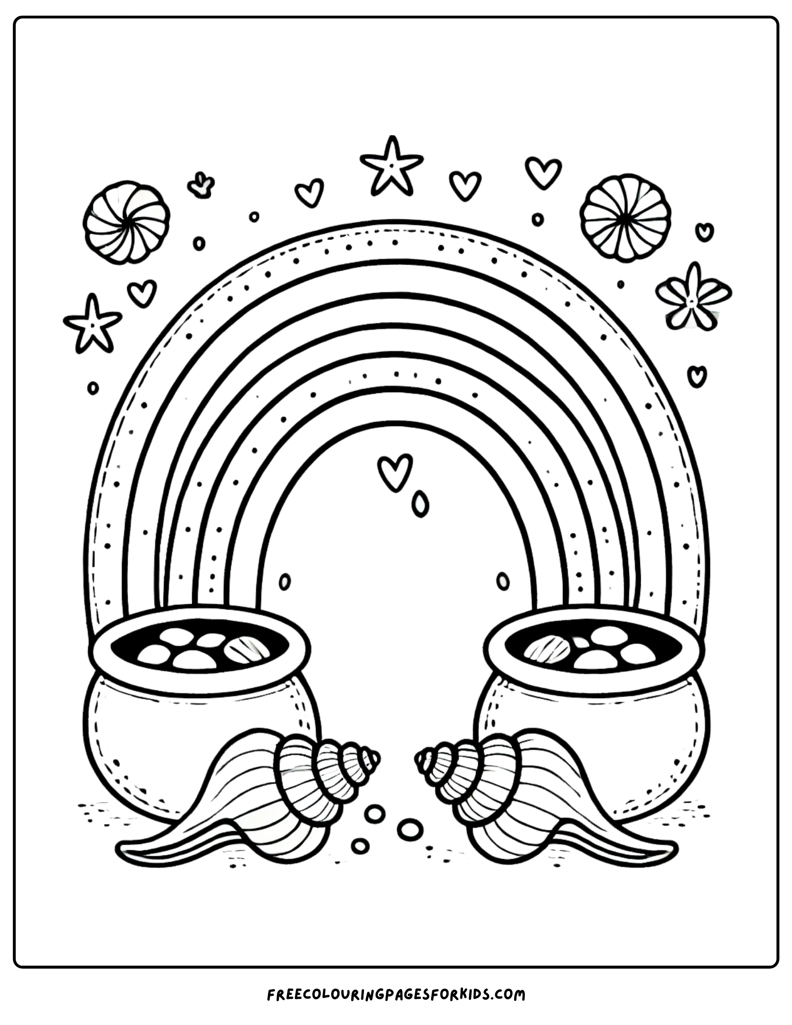 shell rainbow coloring page