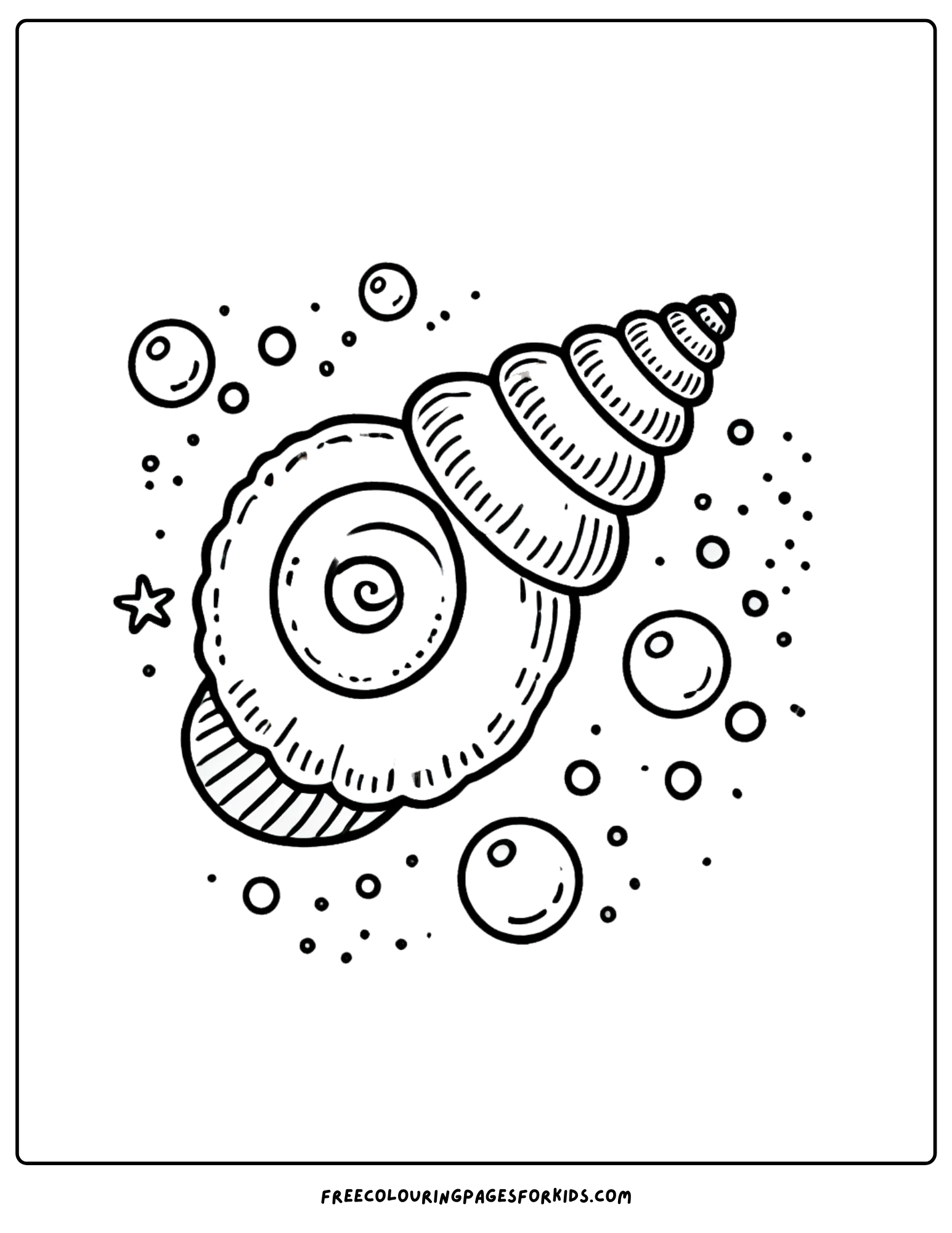 shell spiral shape coloring page