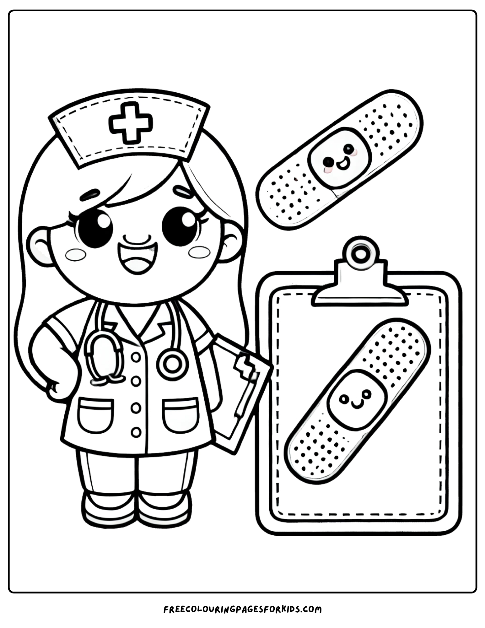 doctor friendly nurse coloring page