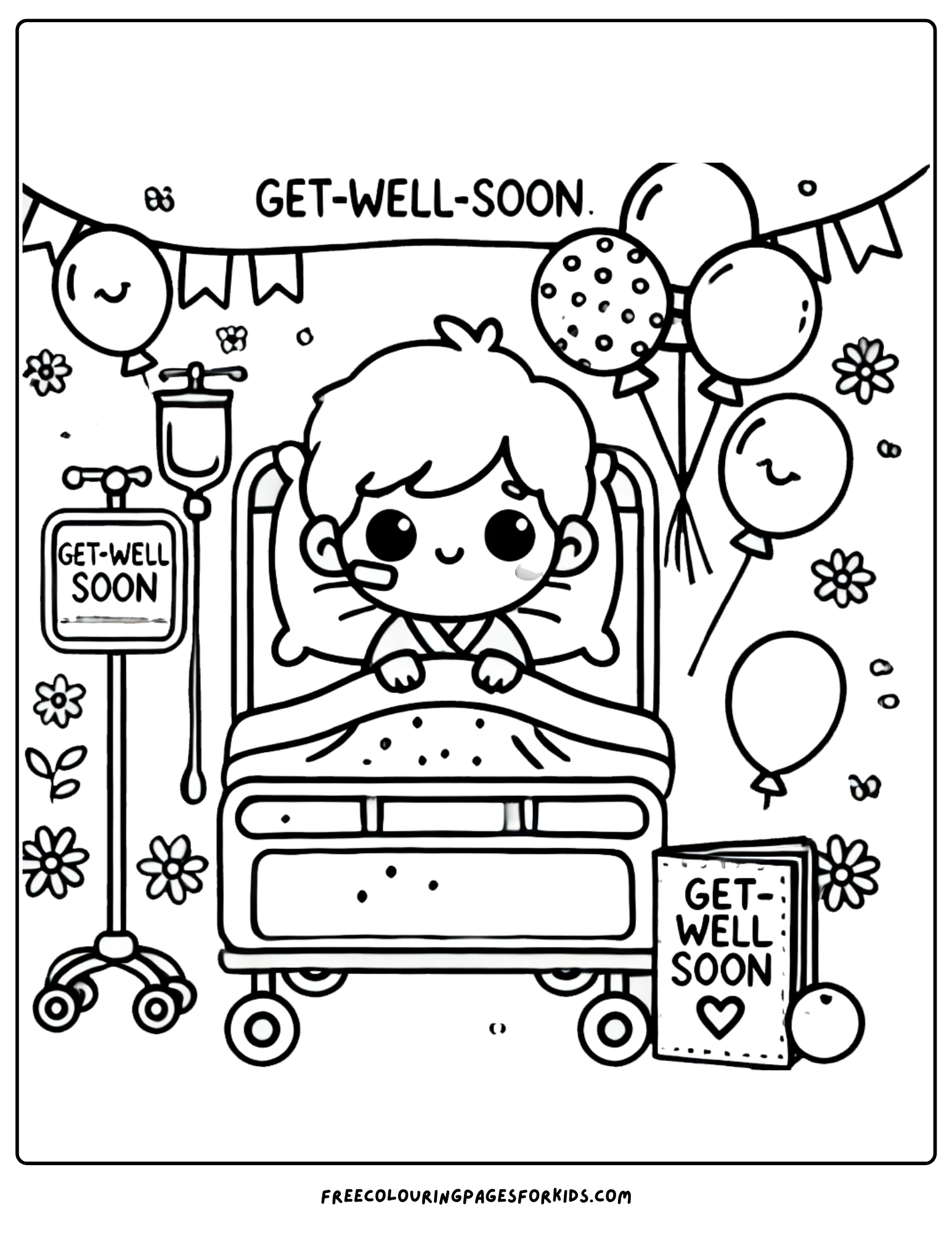 doctor hospital room coloring page