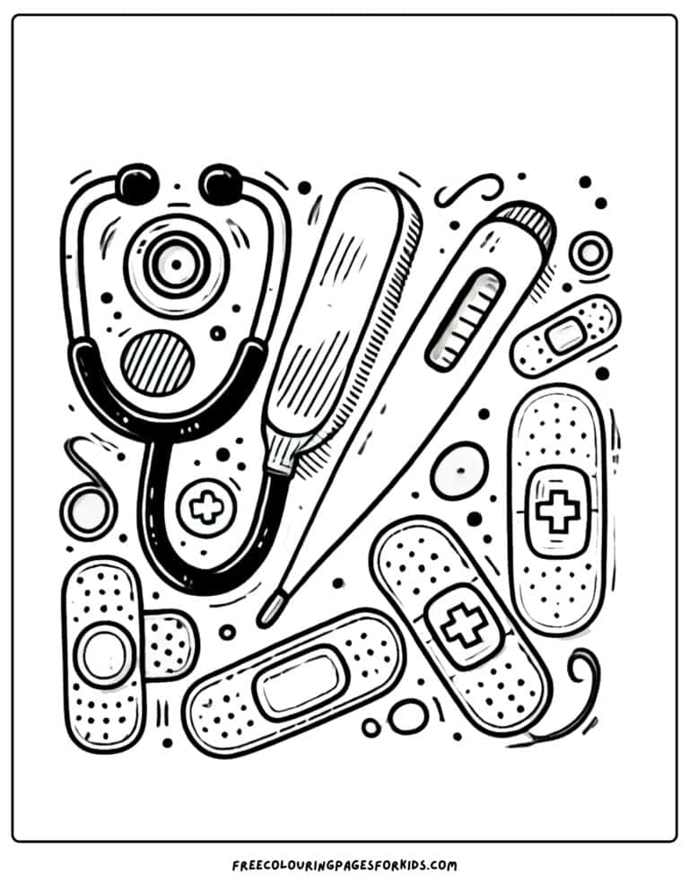 Doctor Basic Kit Coloring 20 Doctor Coloring Pages