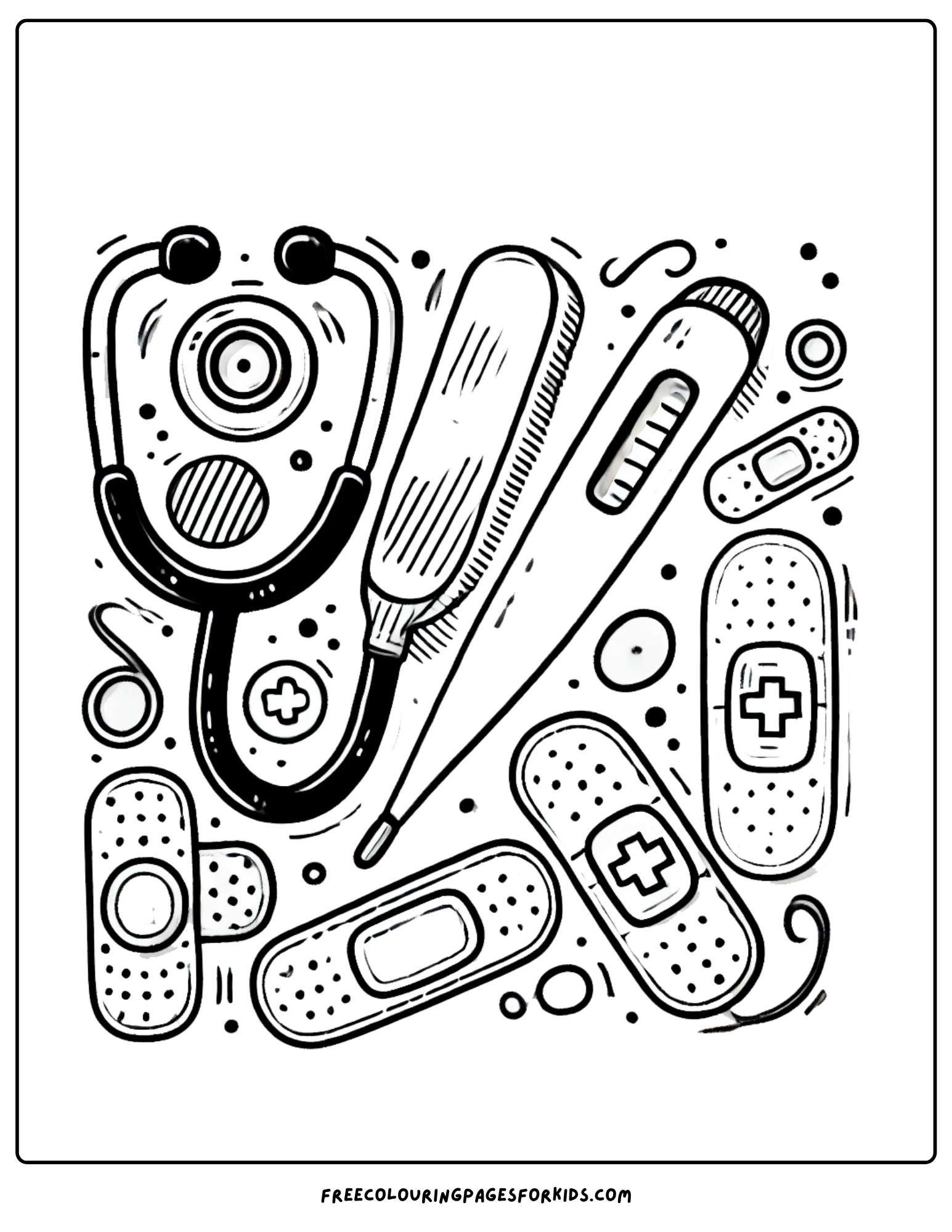 doctor medical tools coloring page