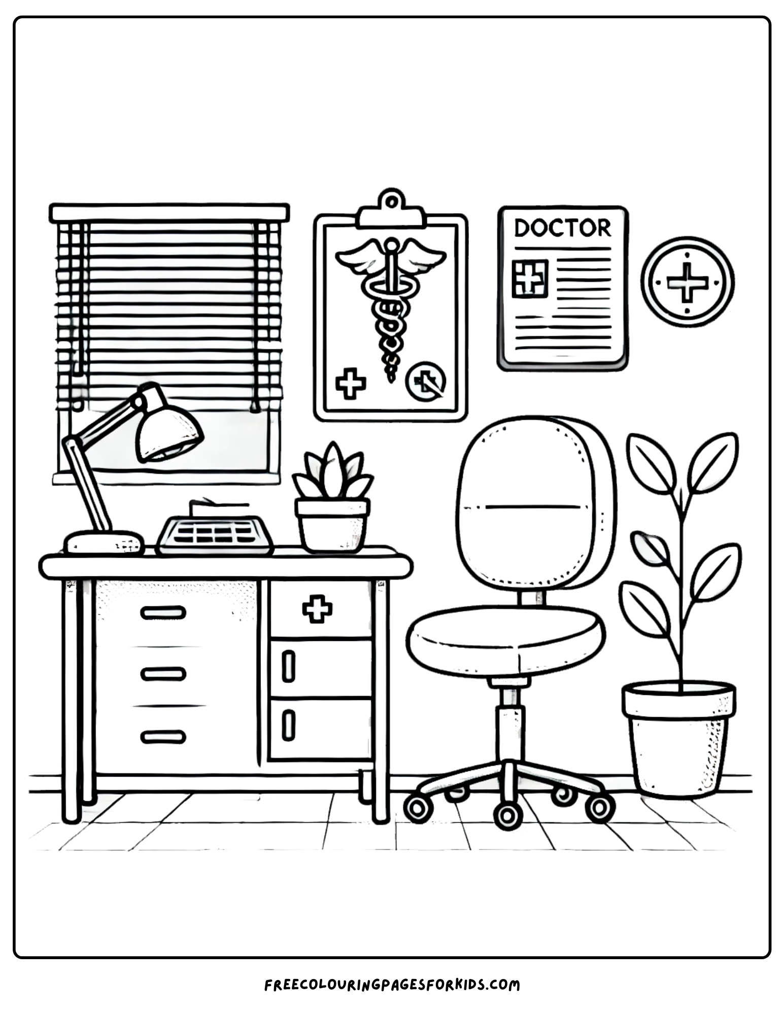 doctor office coloring page