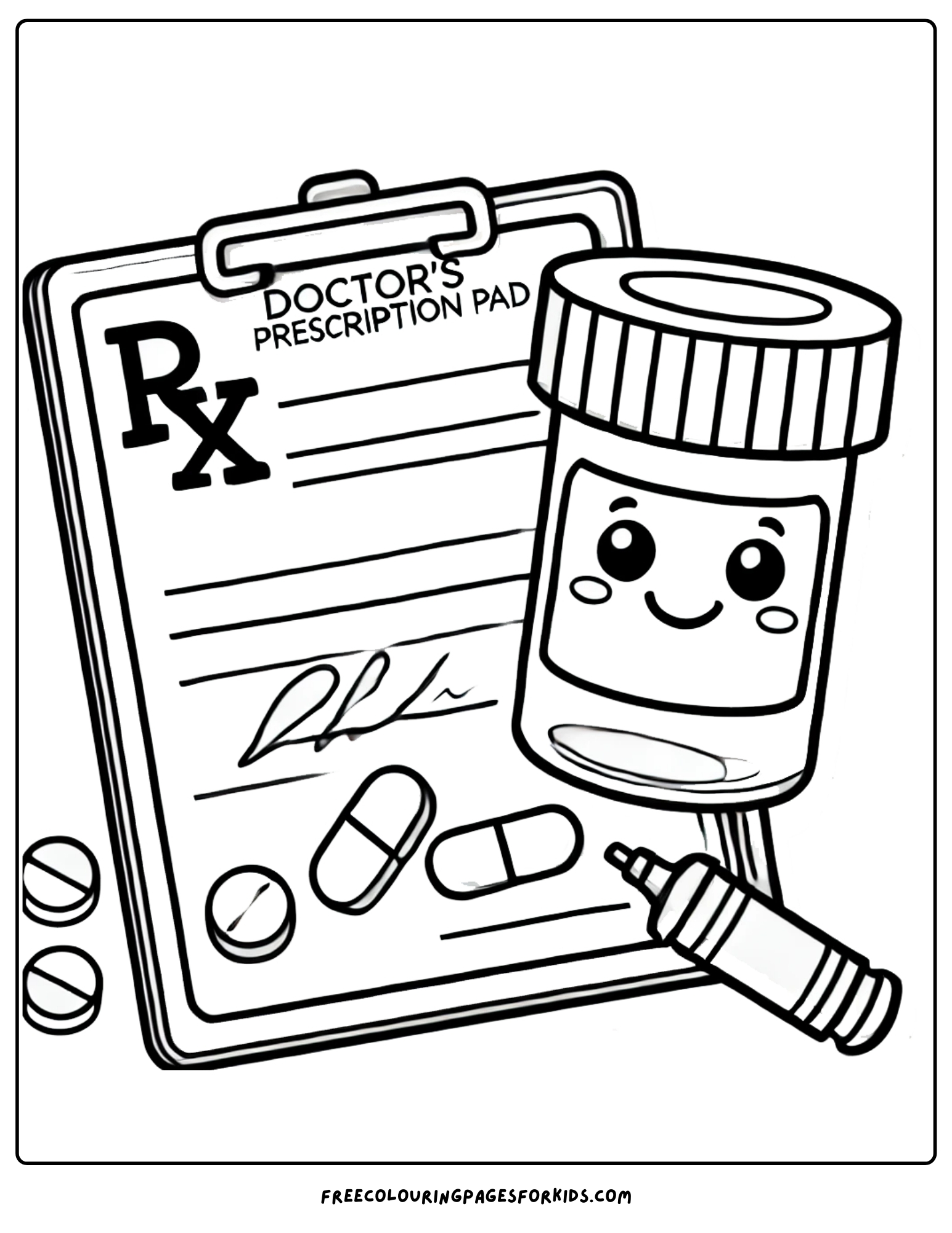 doctor prescription coloring page