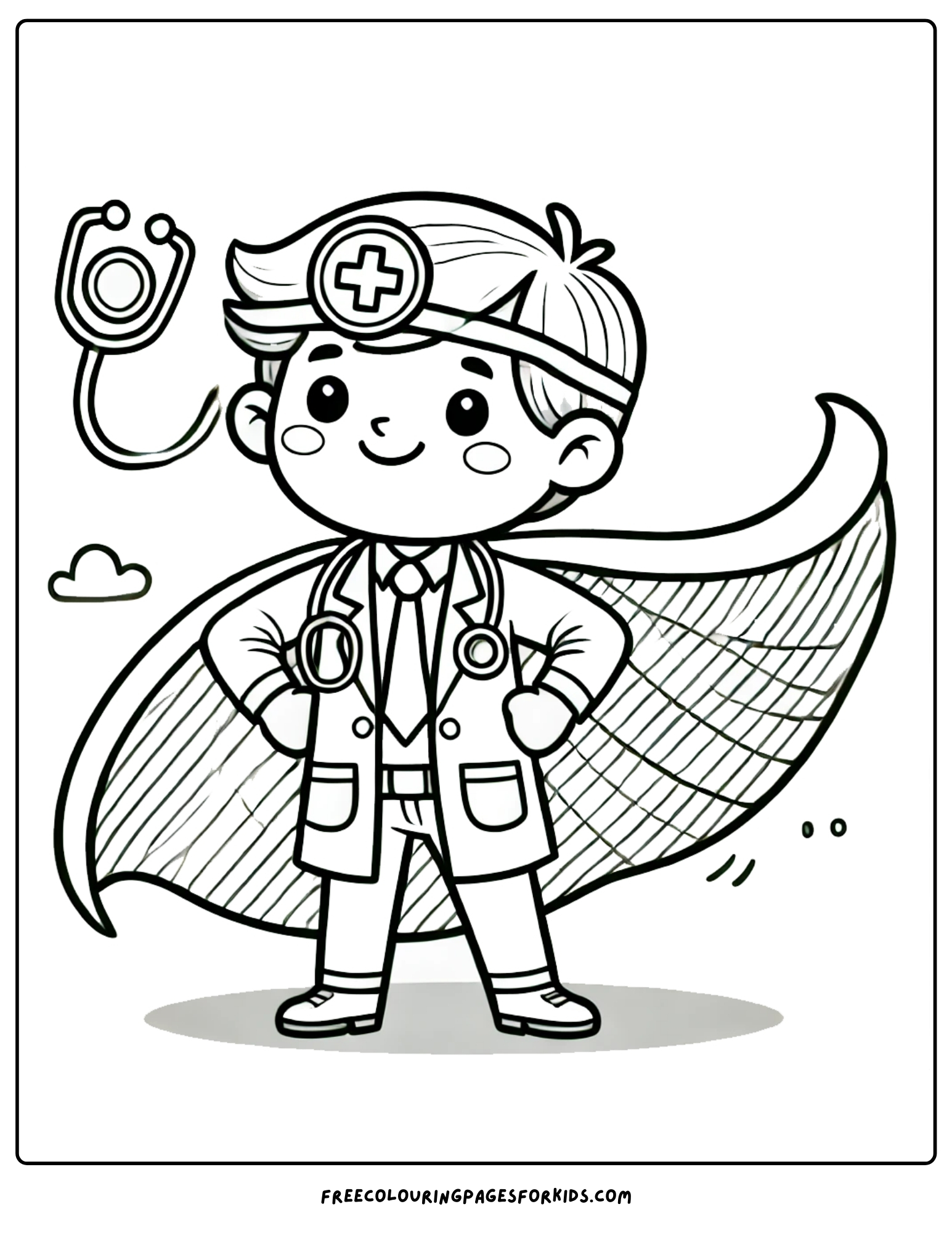 doctor superhero coloring page