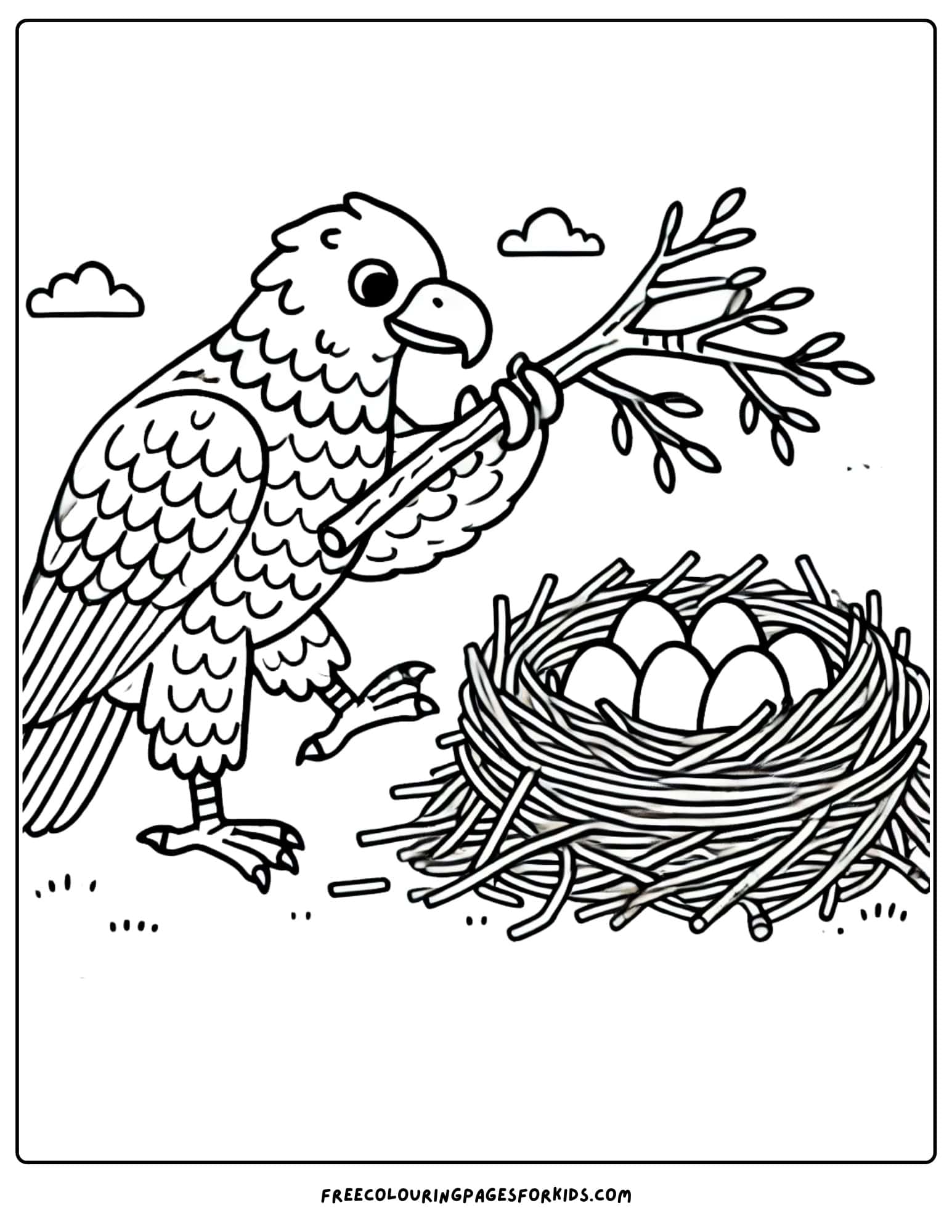 eagle building a neset coloring page