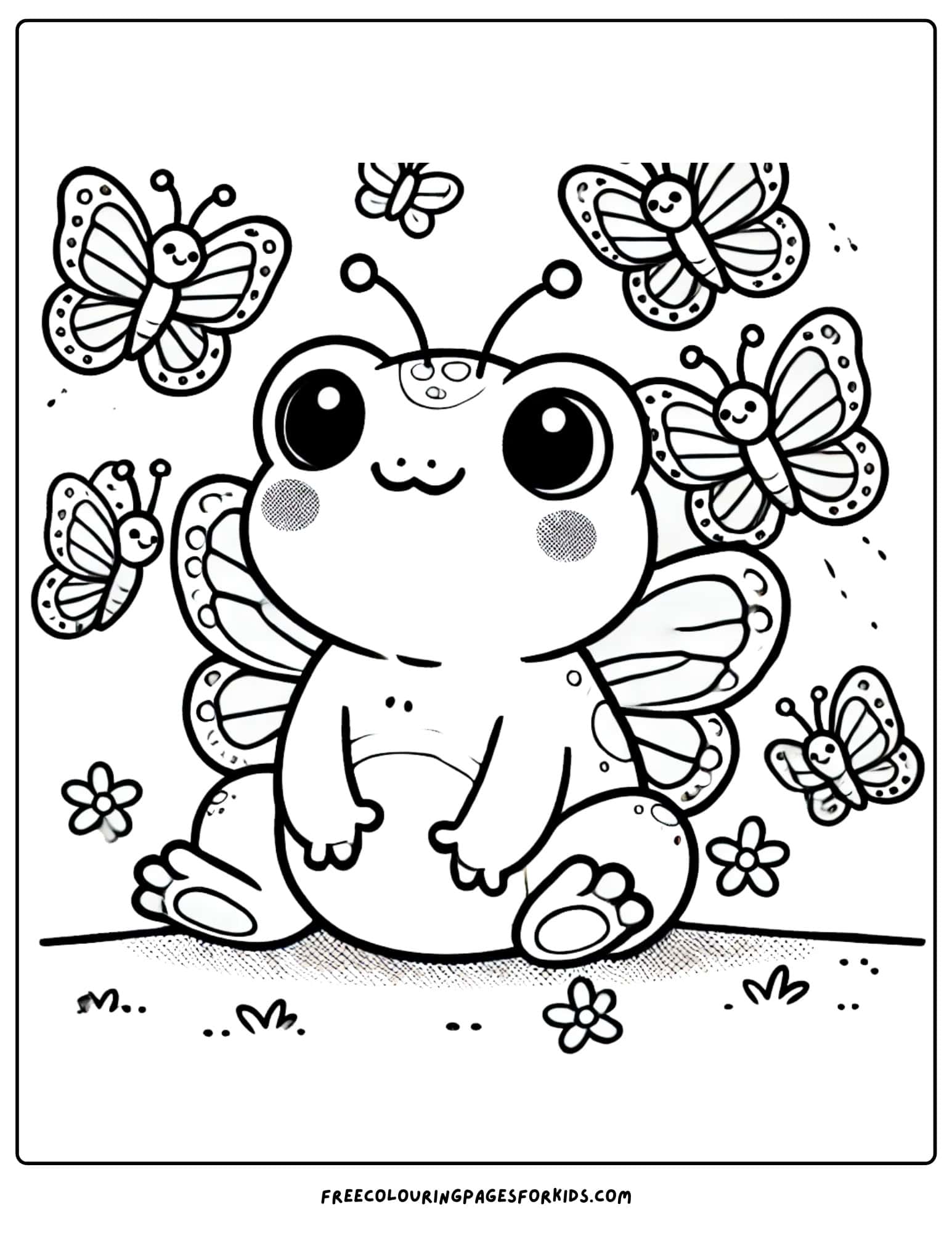 frog with butterfly wings coloring page