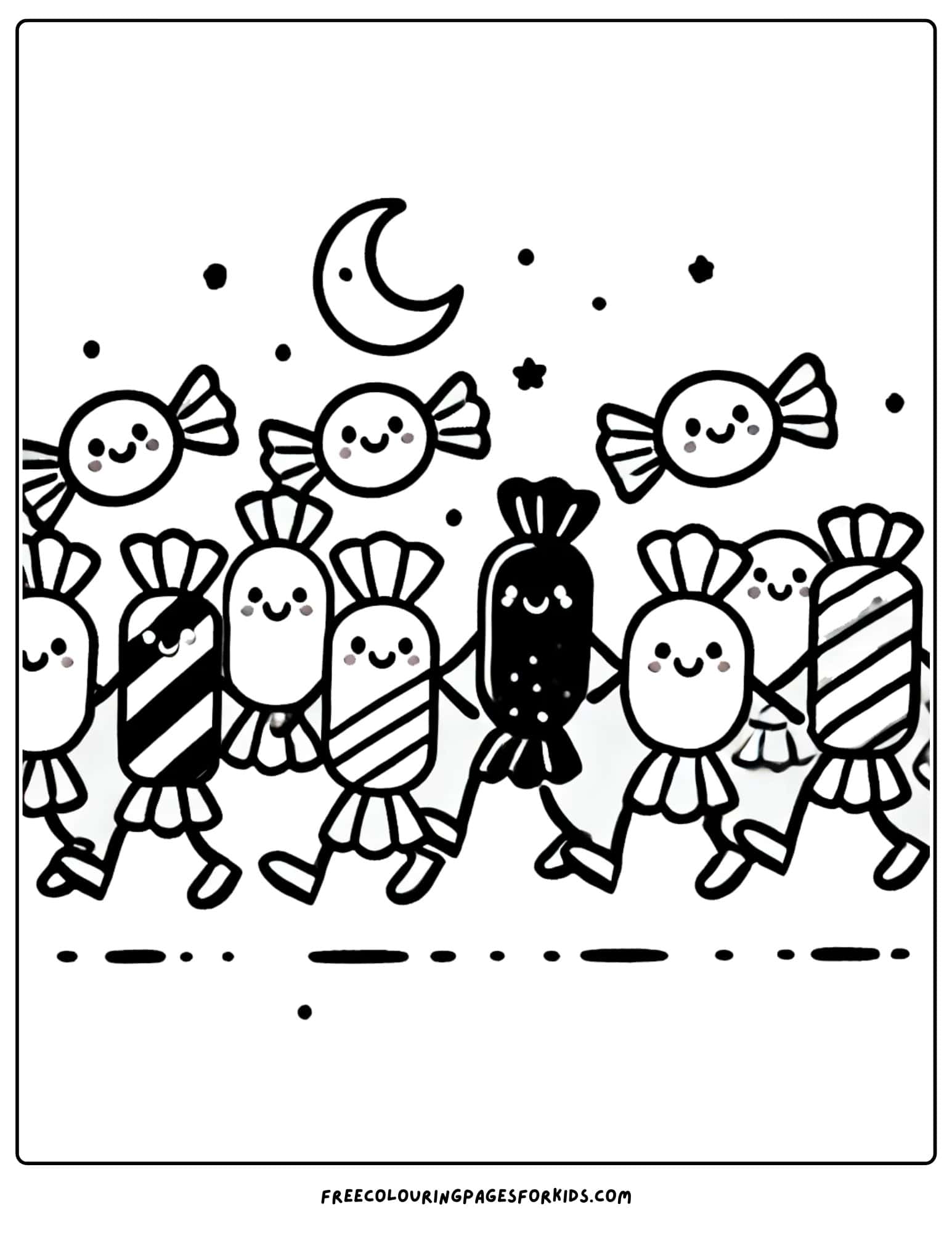 halloween candy parade coloring page