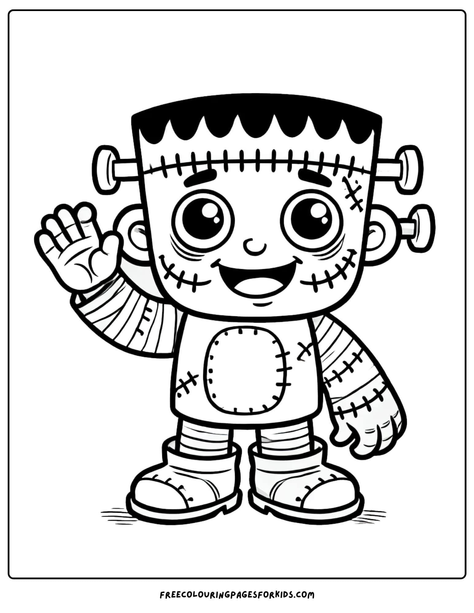 halloween friendly frankenstein coloring page