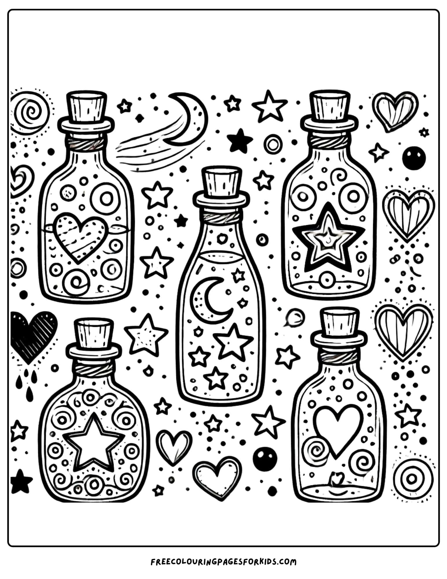 halloween magic potions coloring page