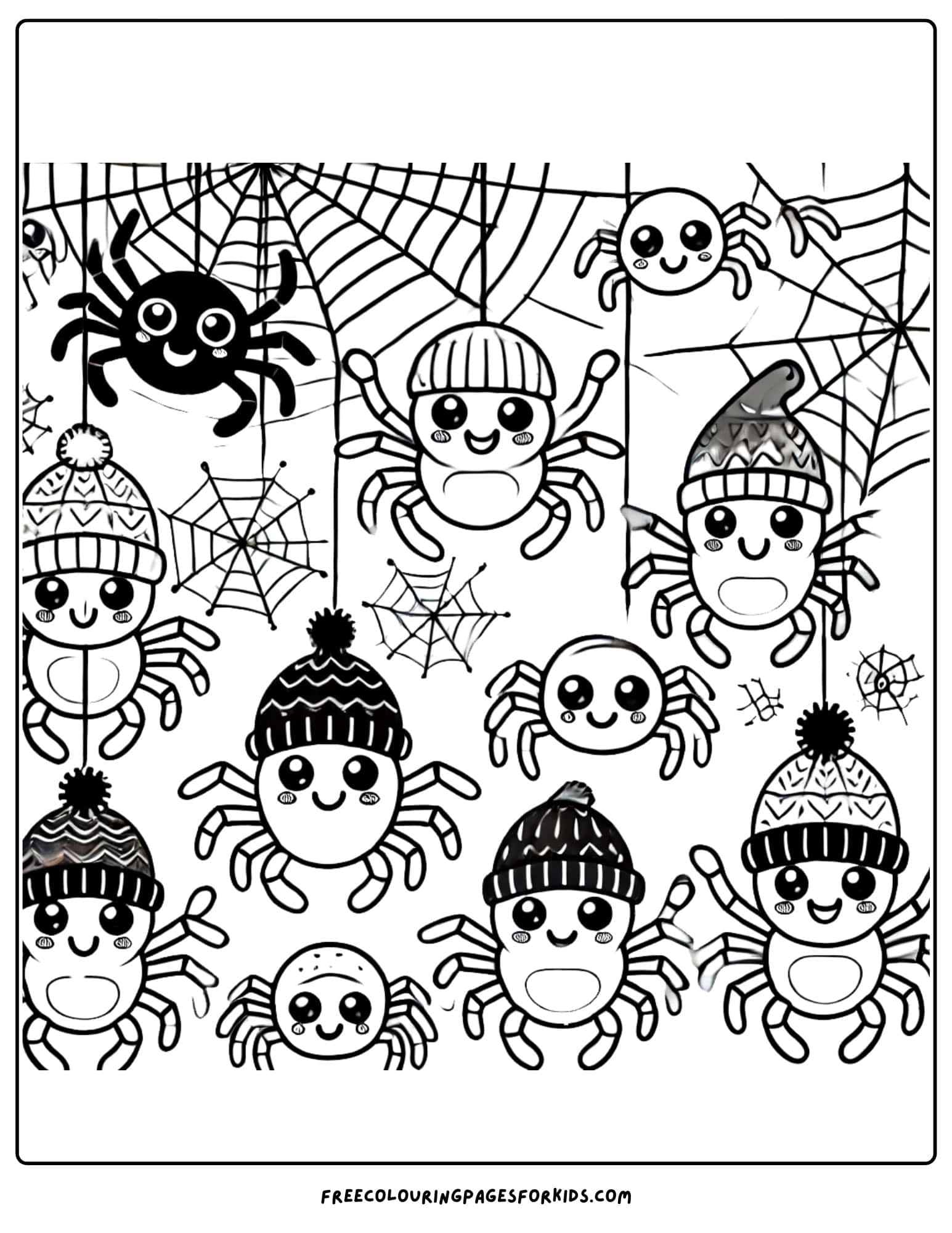 halloween spider party coloring page