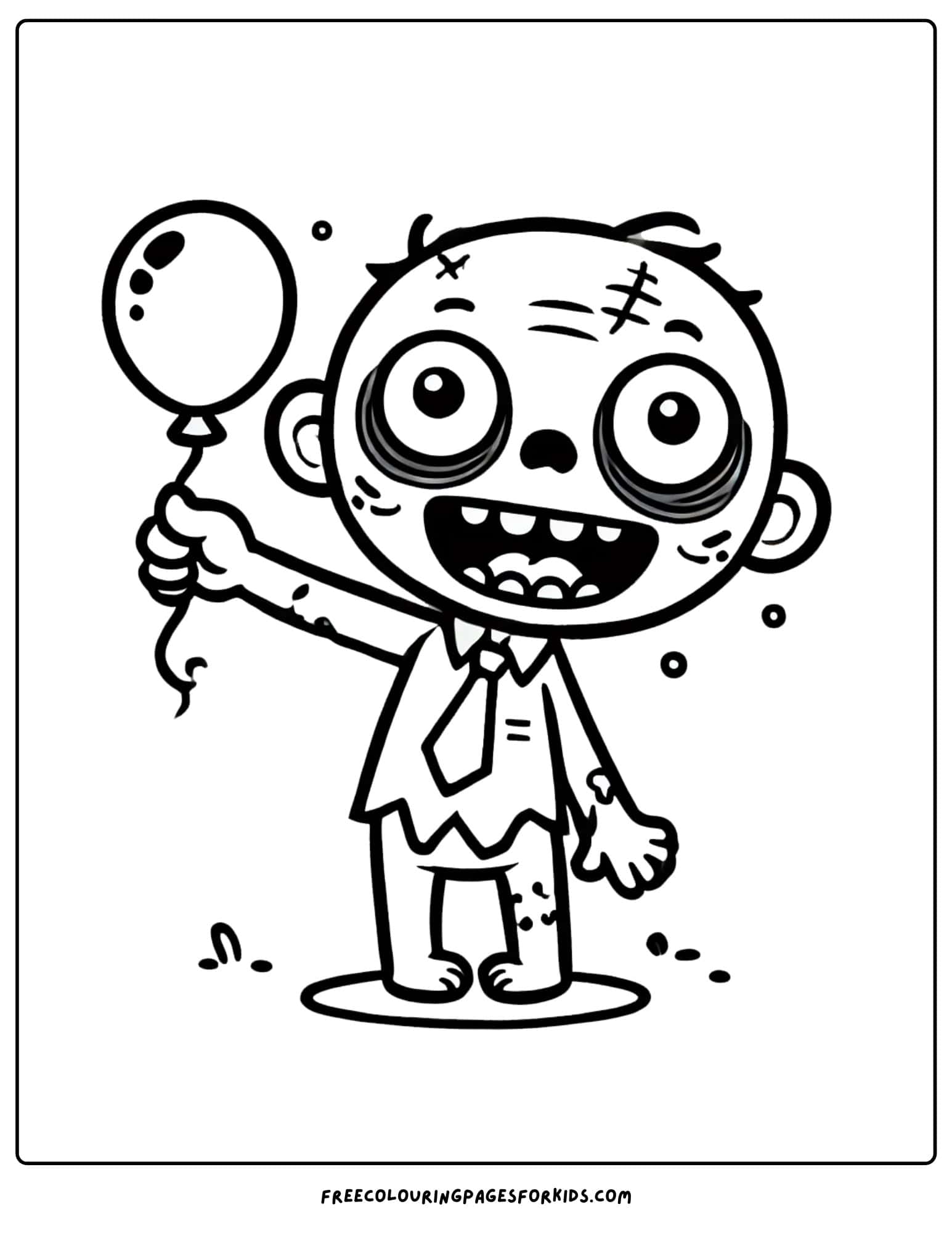 halloween zombie coloring page