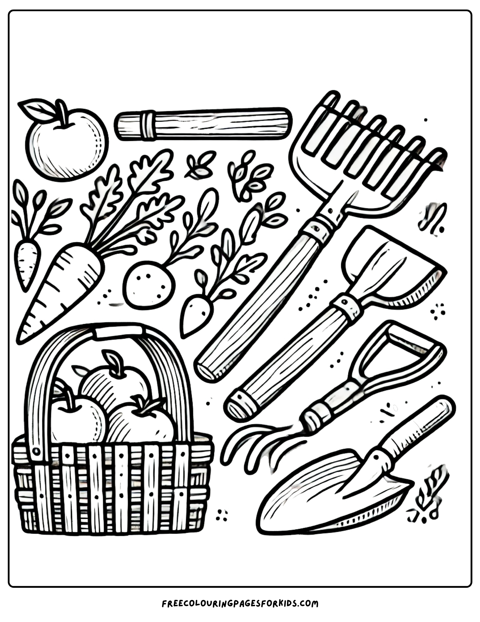 harvest tools coloring page