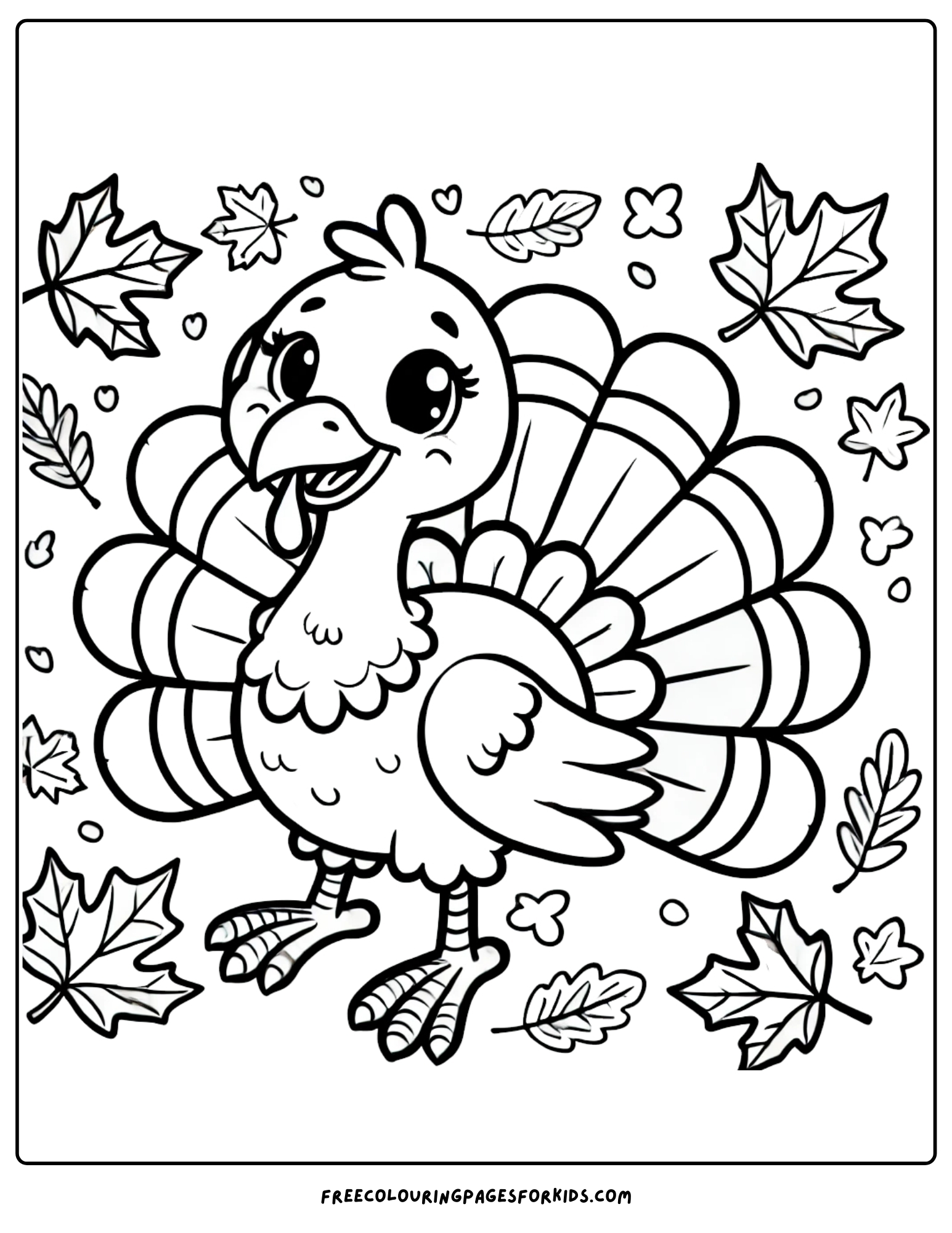 harvest happy turkey coloring page