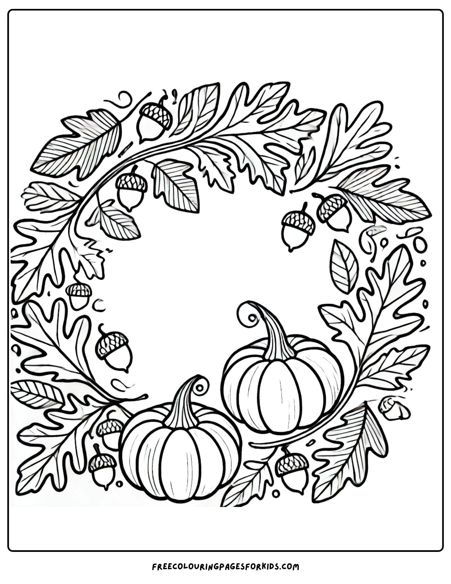 harvest wreath coloring page