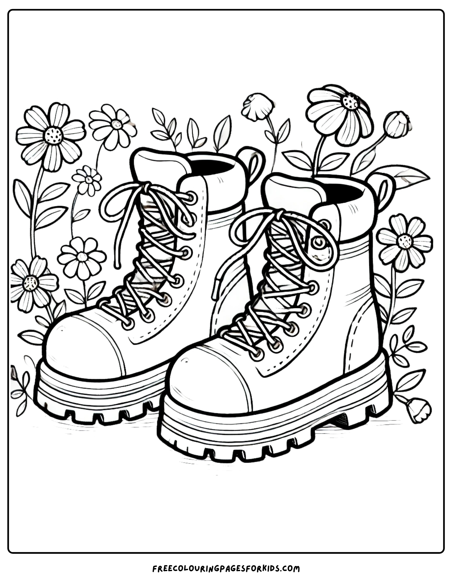 hiking boots coloring page