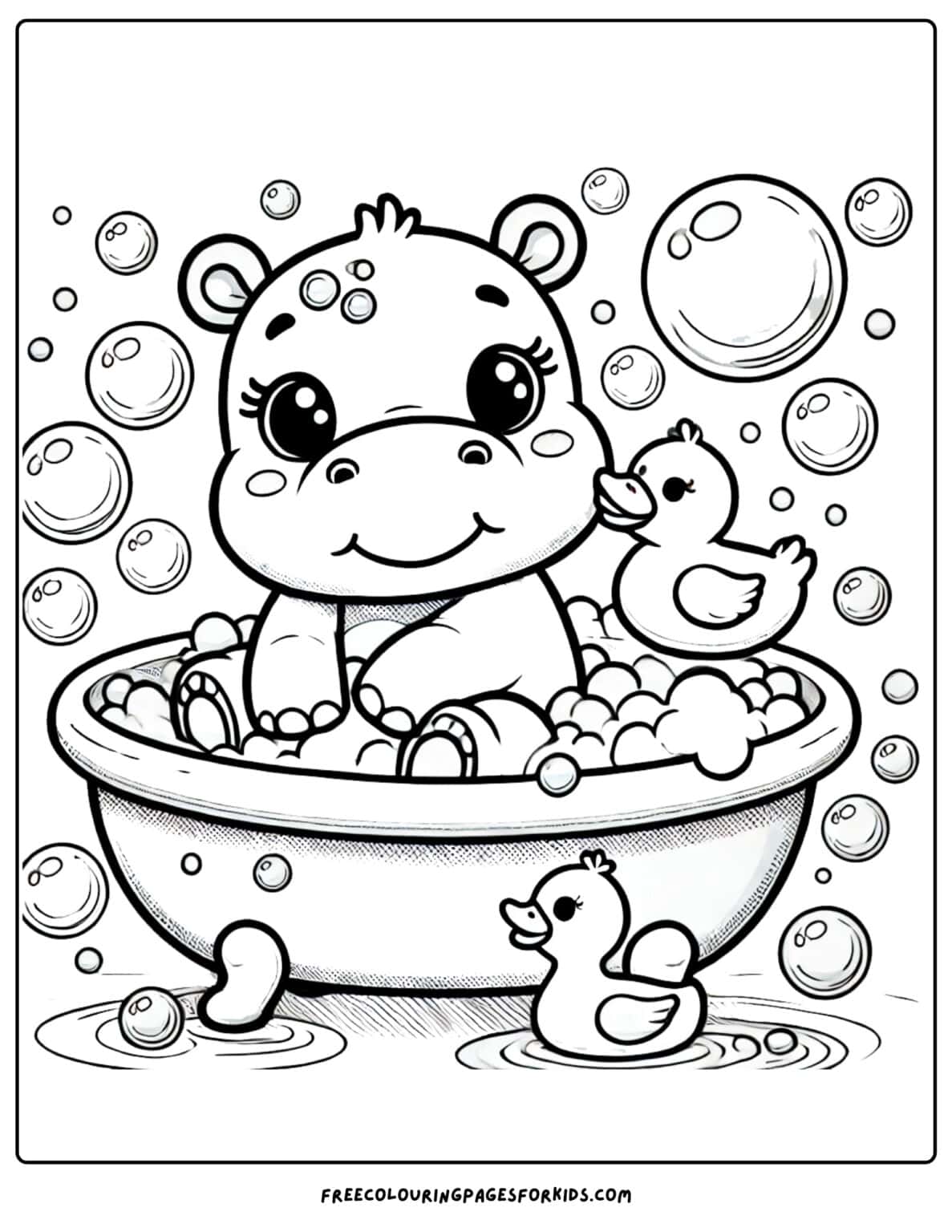 27 Hippo Coloring Pages
