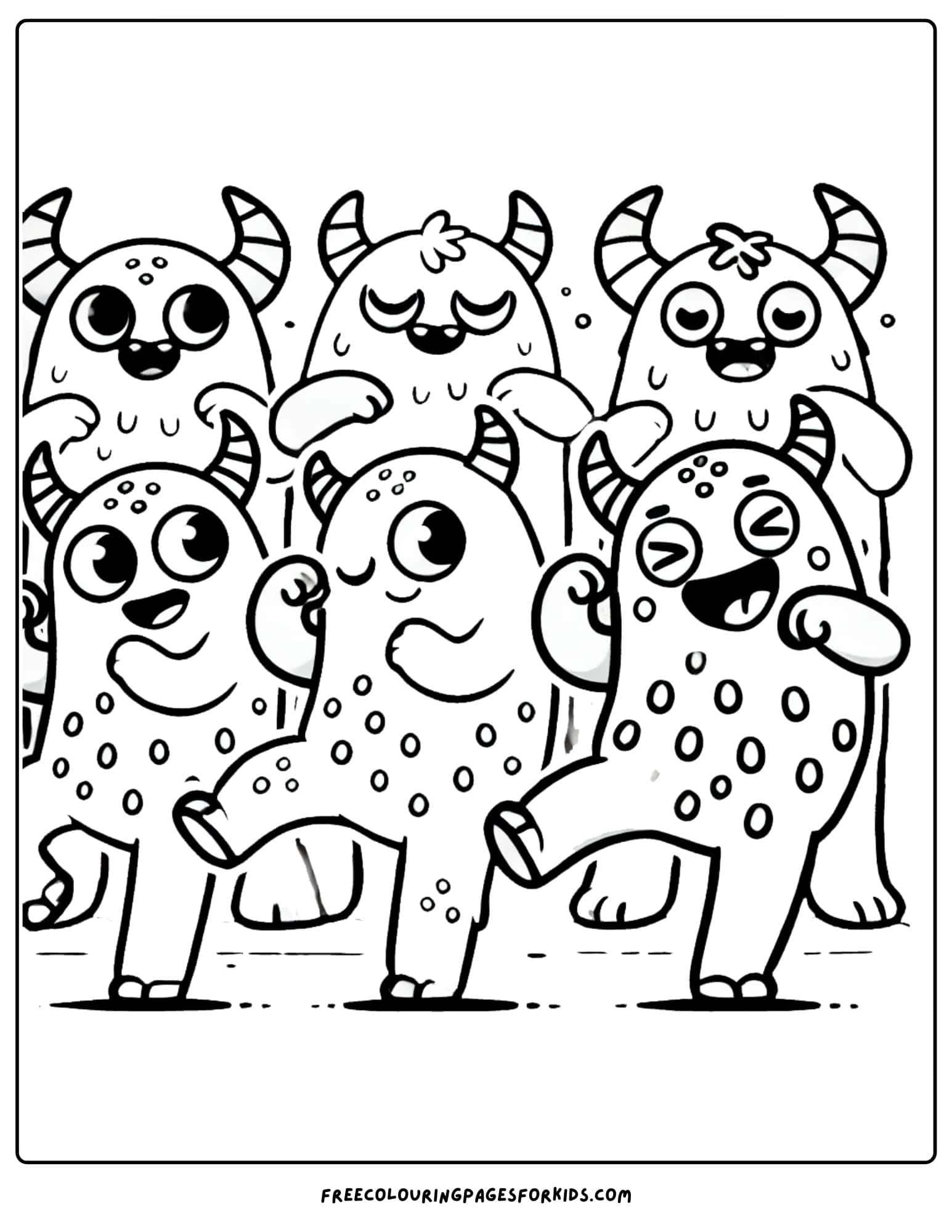 monster dancing coloring page