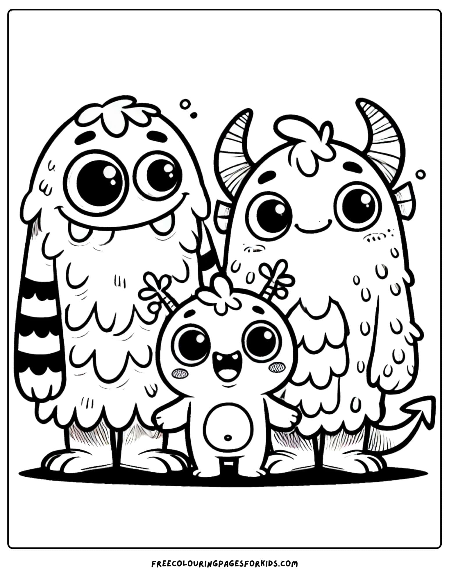 monster family together coloring page