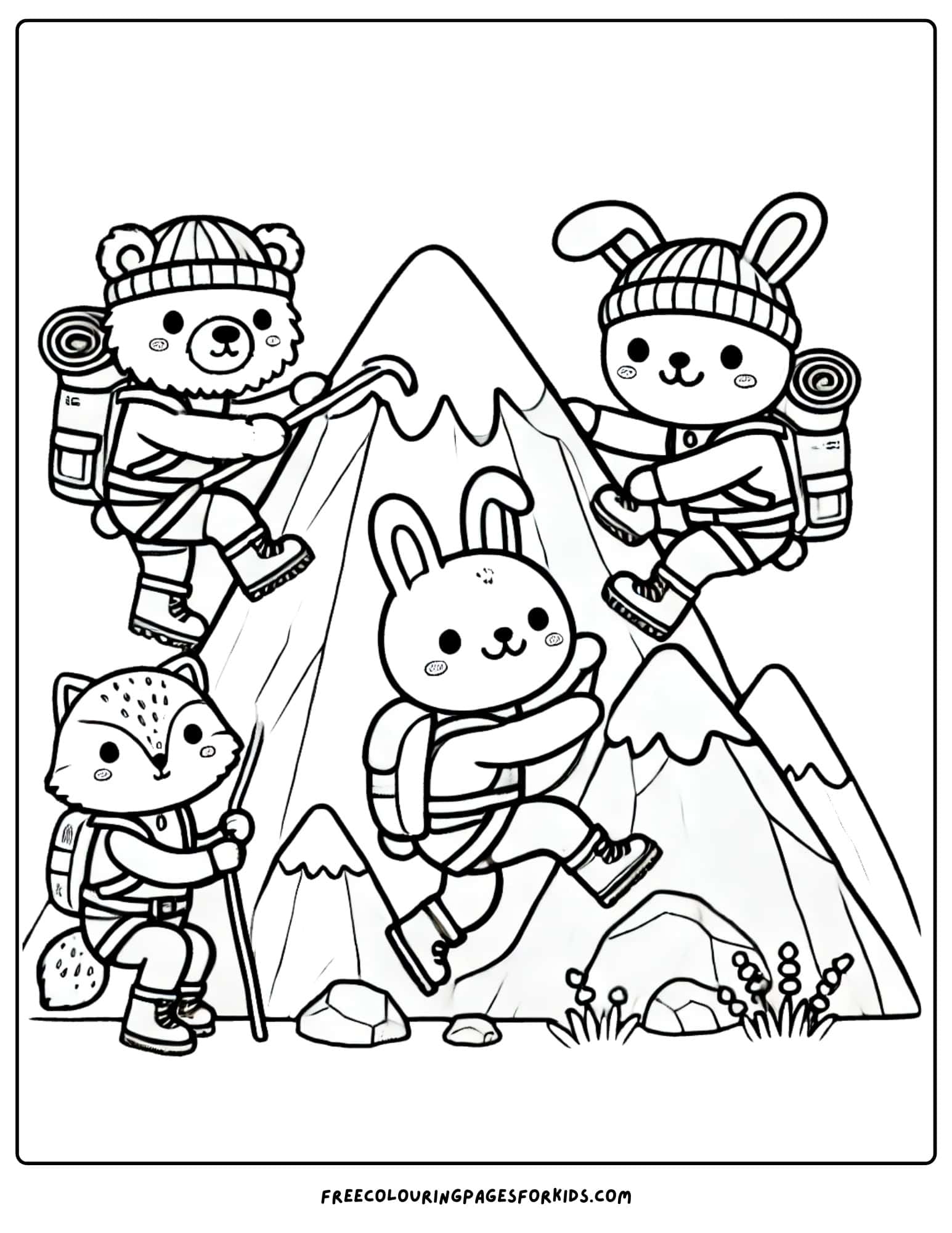 mountain climbers coloring page