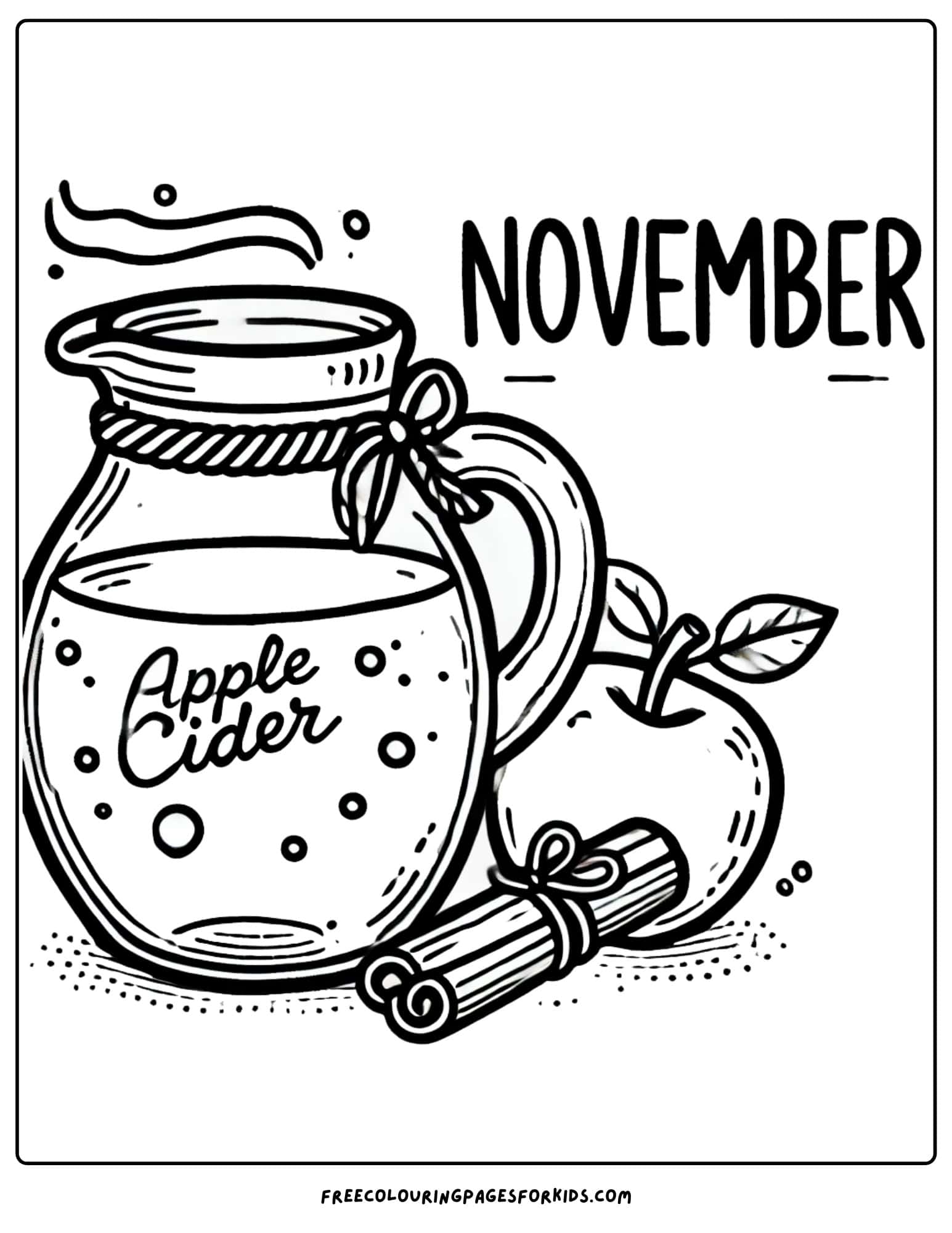 november apple cider coloring page