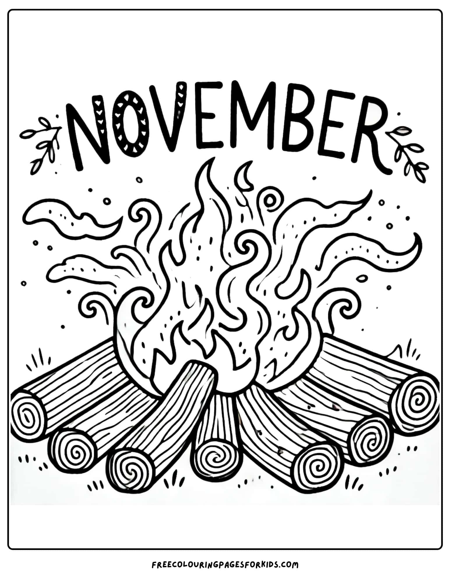 november bonfire night coloring page