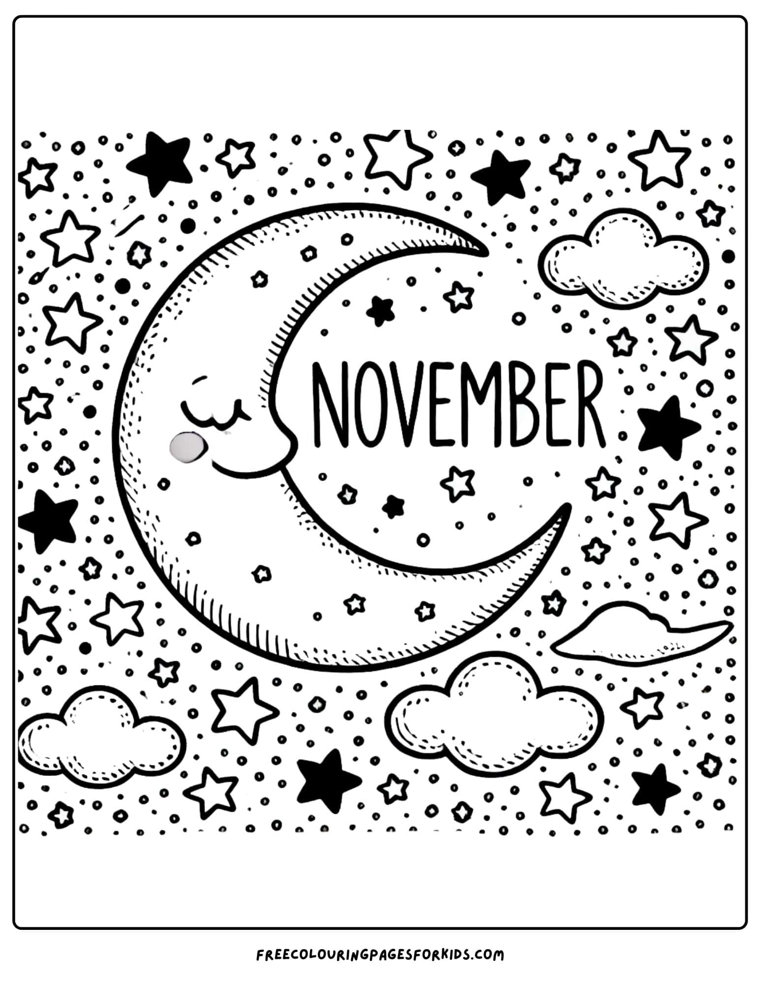 november moon coloring page