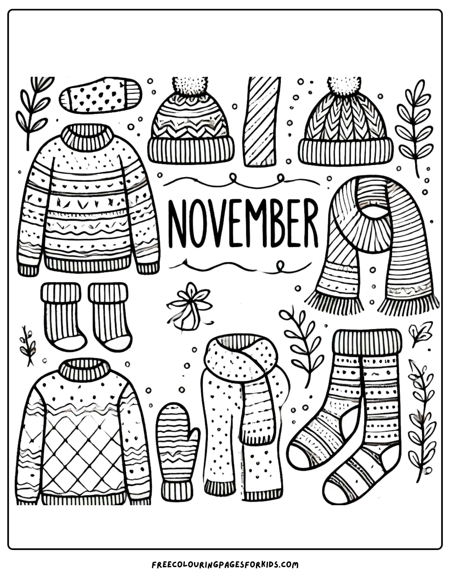 november sweater weather coloring page