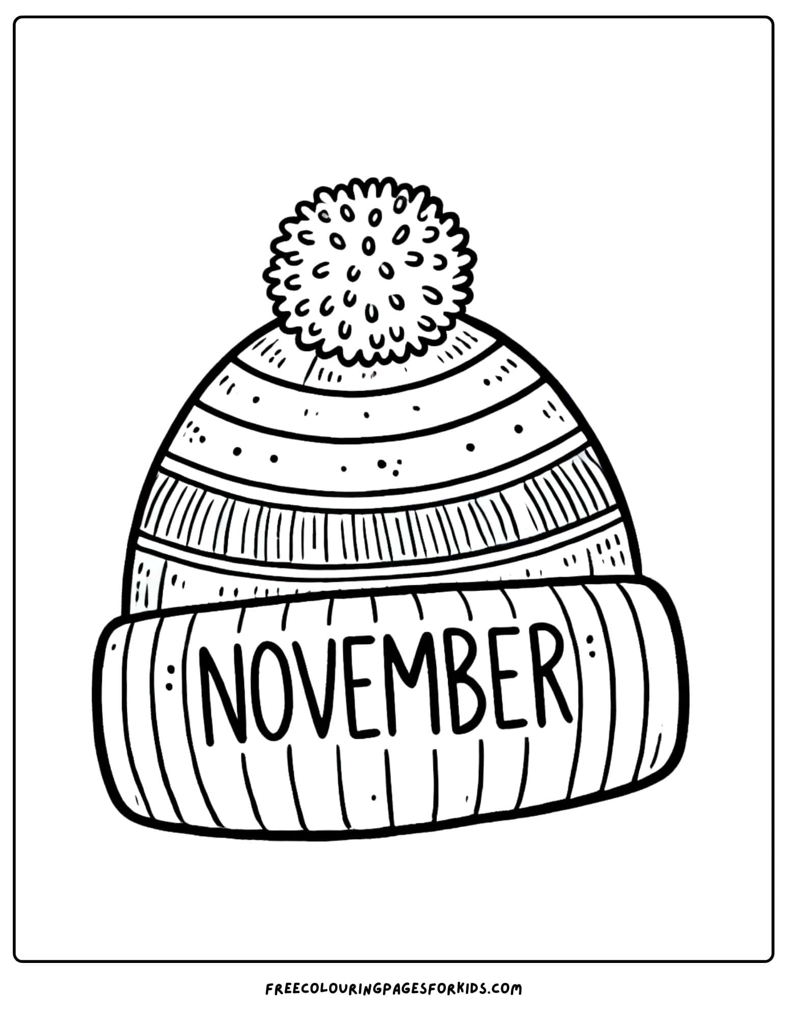 november woolly hat coloring page