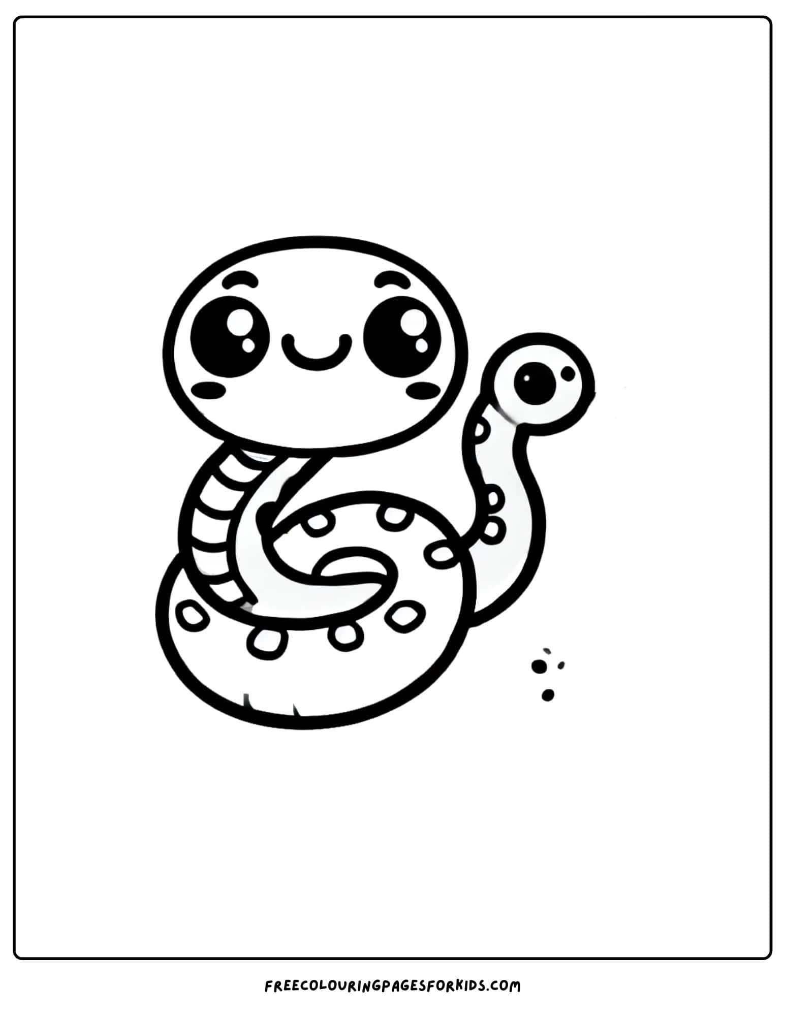 snake sitting with a smiling face coloring page