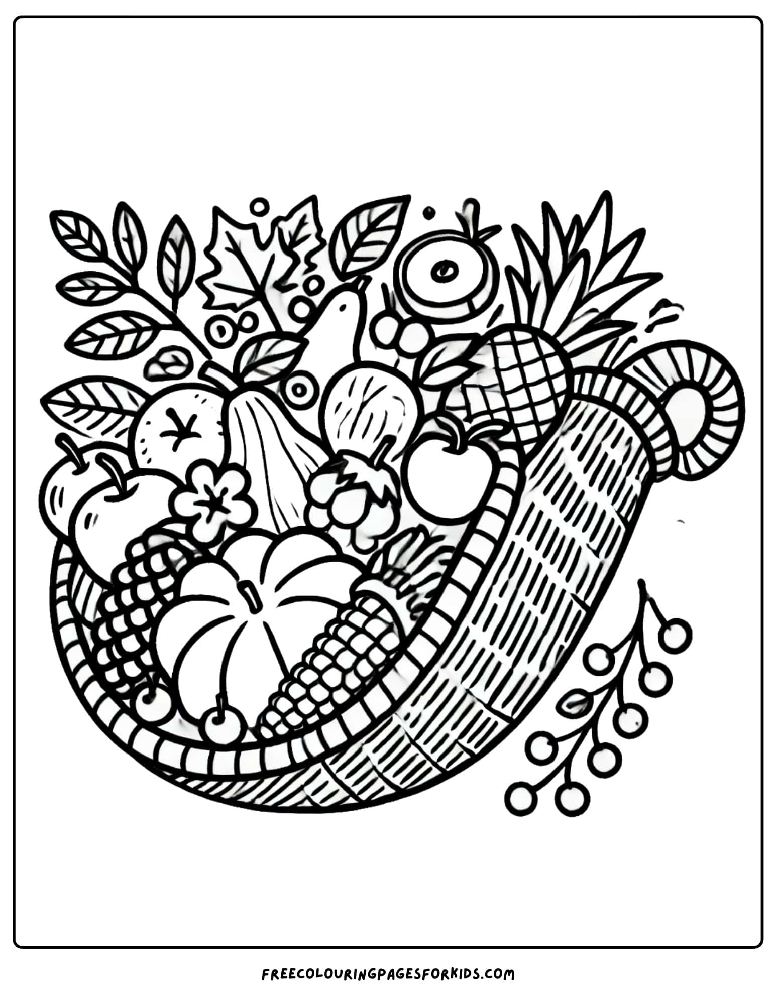 thanksgiving cornucopia coloring page