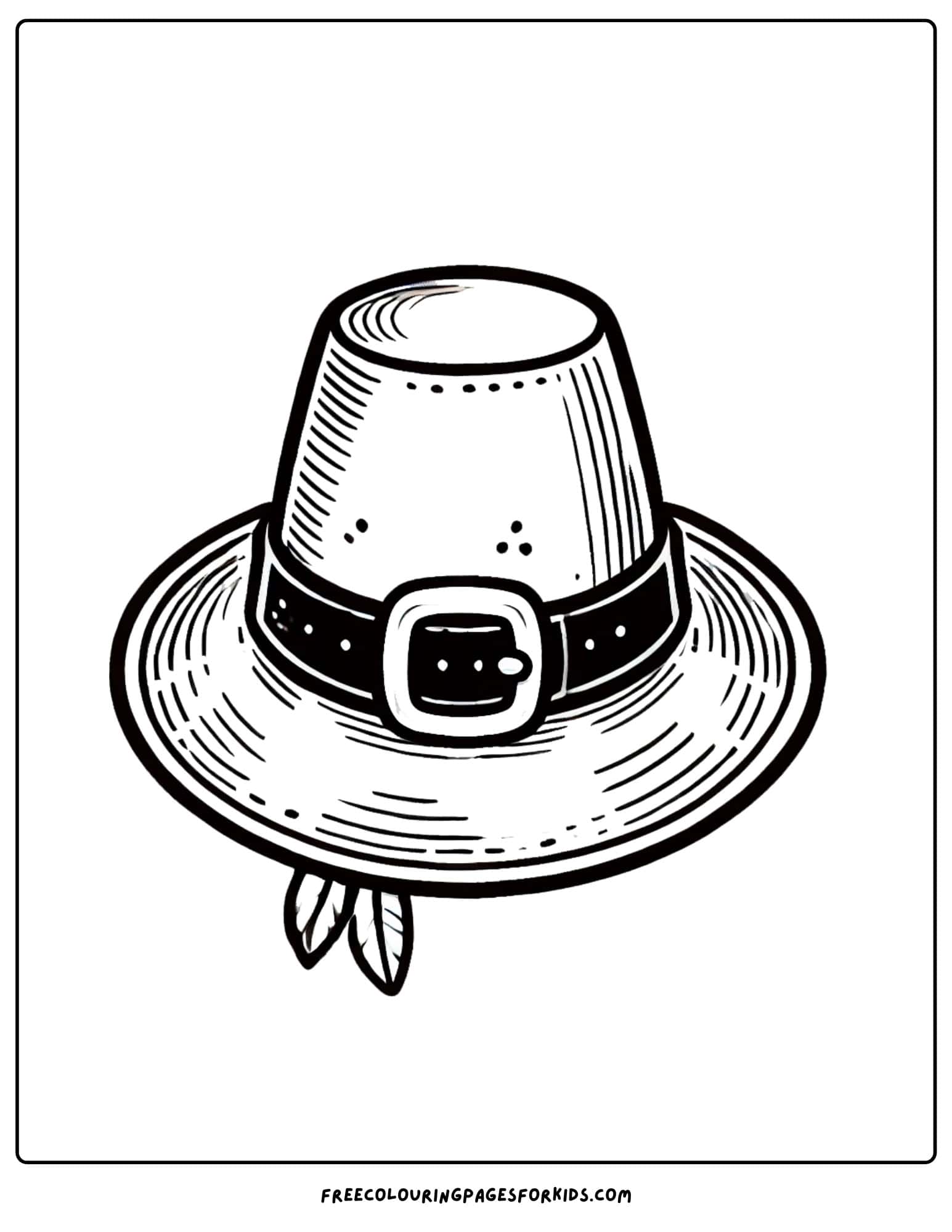 thanksgiving pilgrim hat coloring page