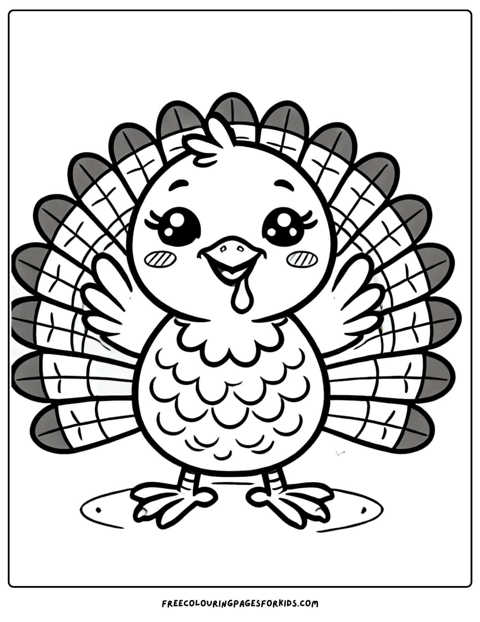 thanksgiving turkey smiling coloring page