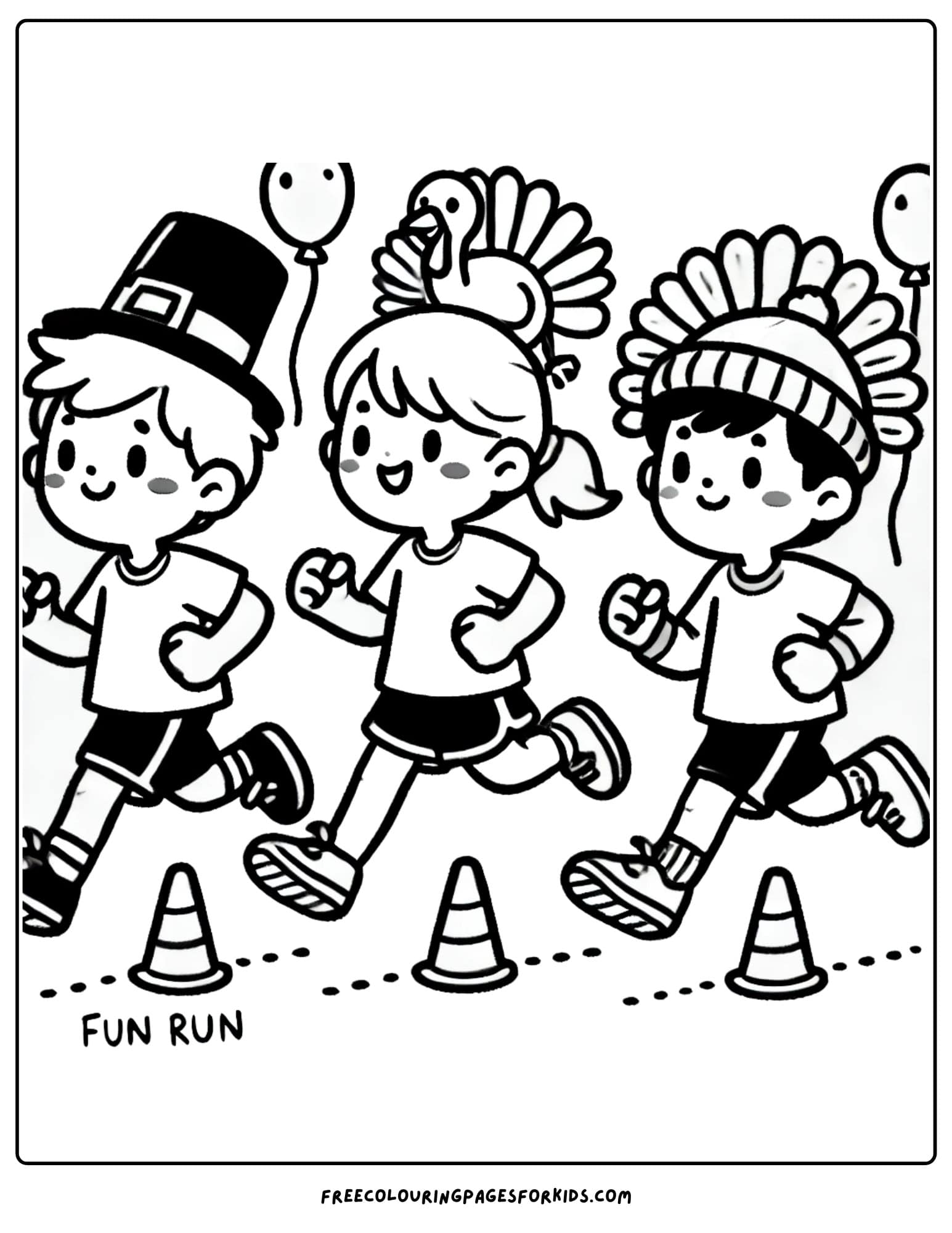 thanksgiving turkey trot coloring page