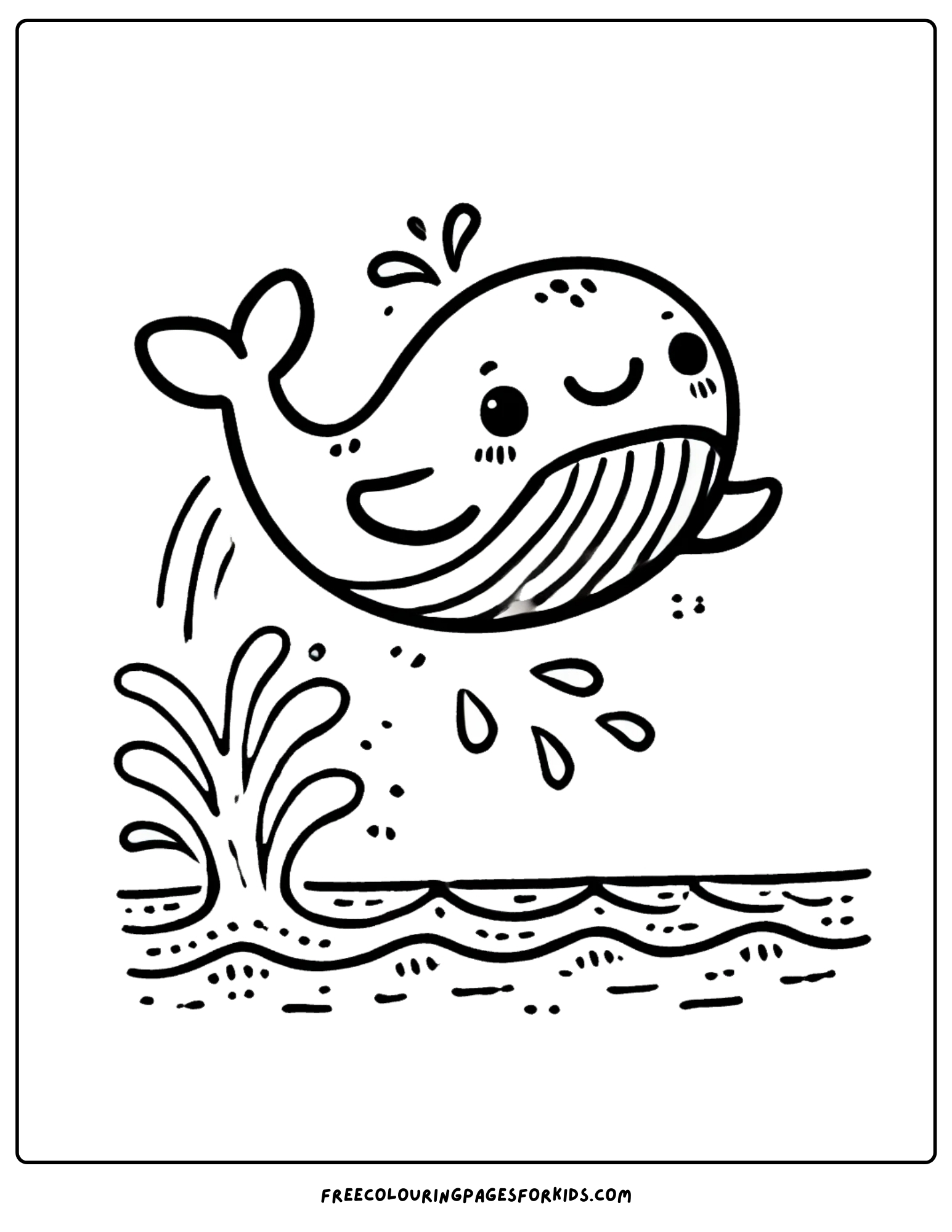 whale jumping out of the water coloring page