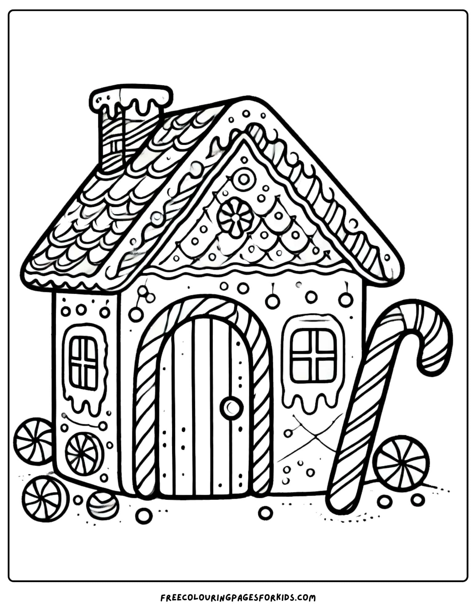 christmas gingerbread house coloring page