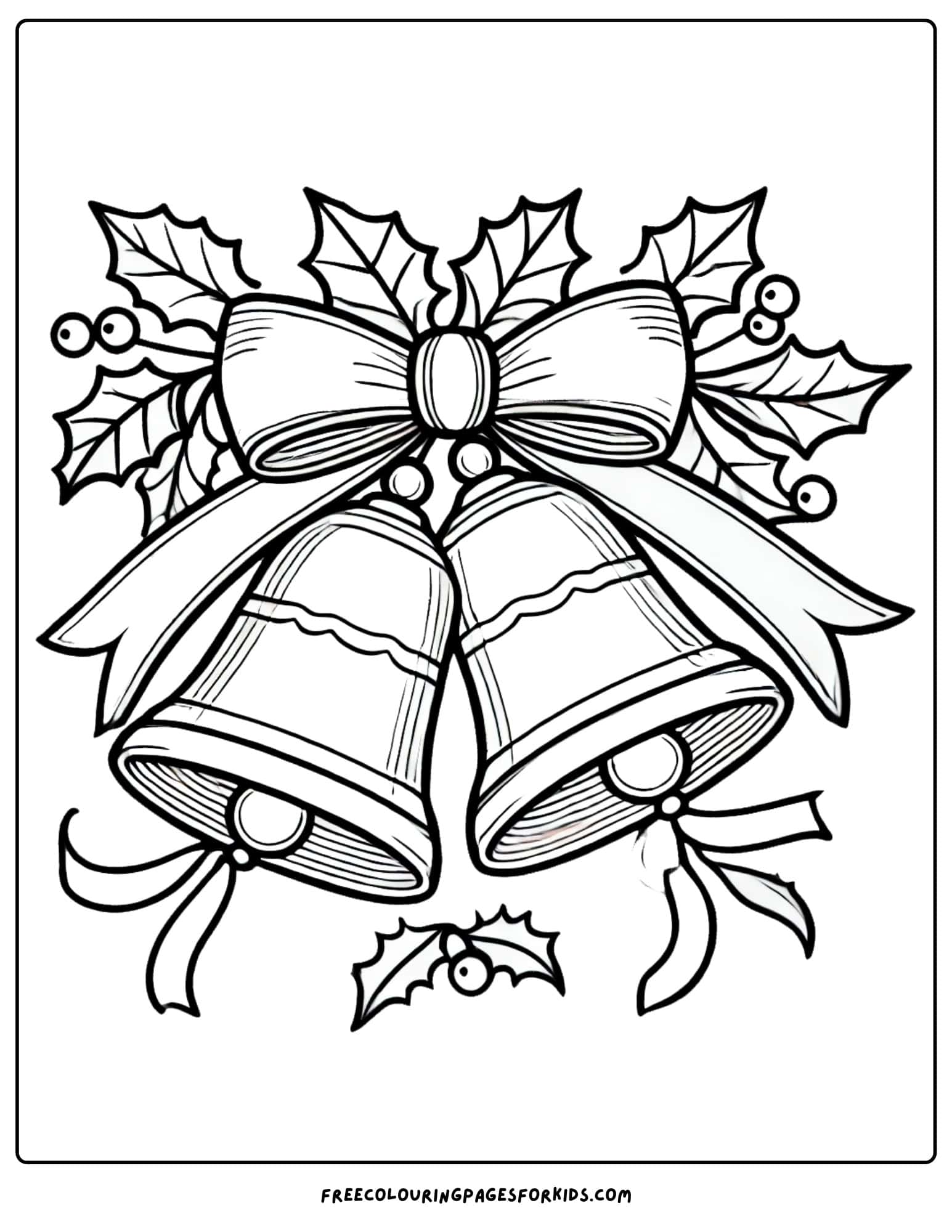 christmas holiday bells coloring page