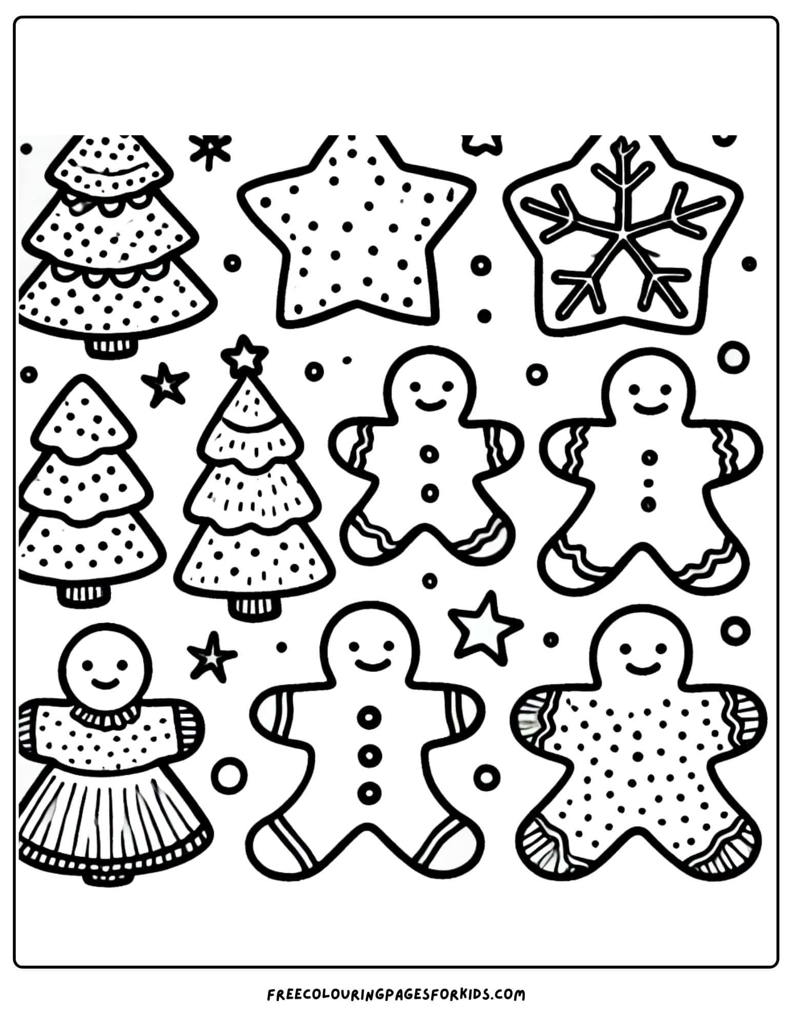 christmas holiday cookies coloring page