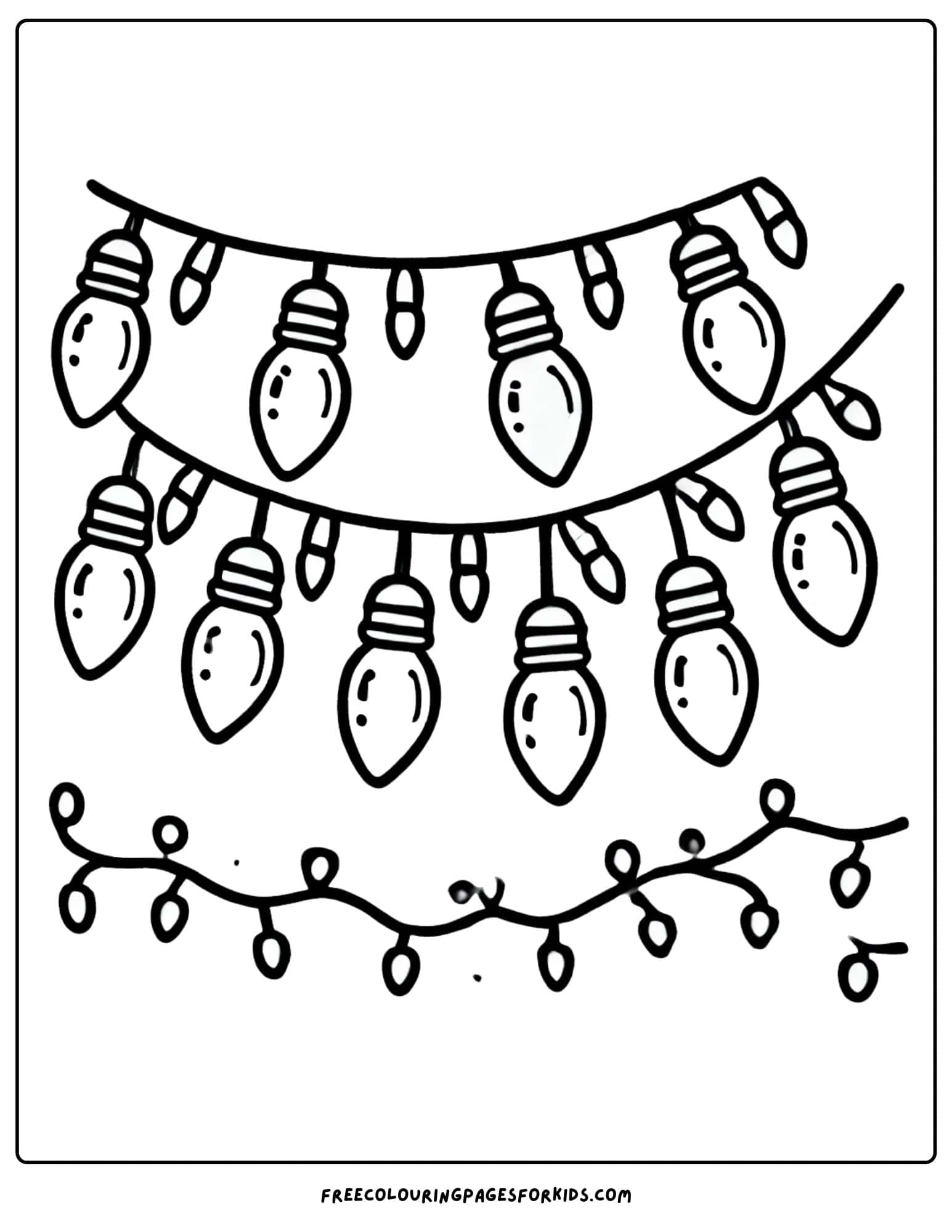 christmas lights hanging up coloring page