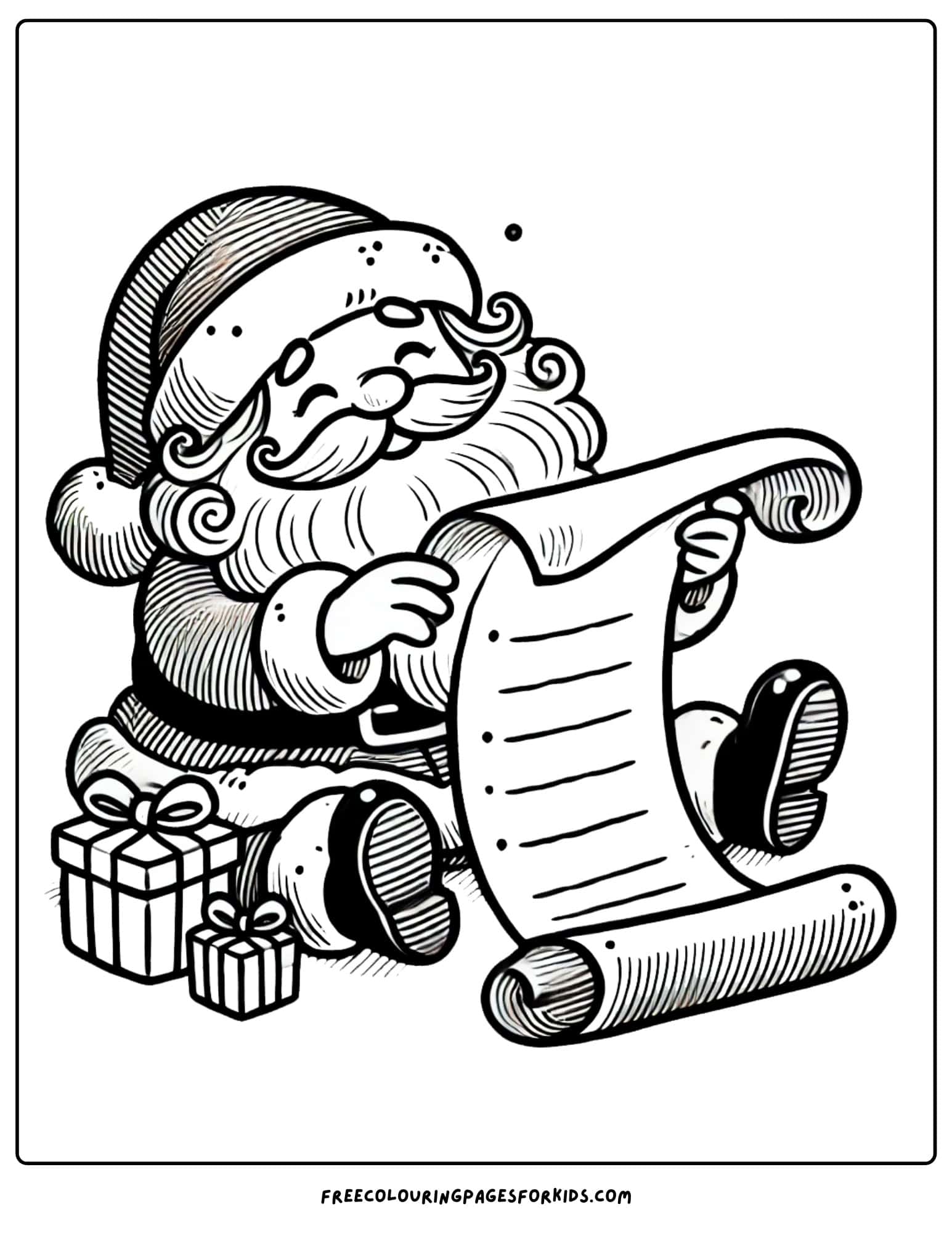 christmas reading the naughty or nice list coloring page