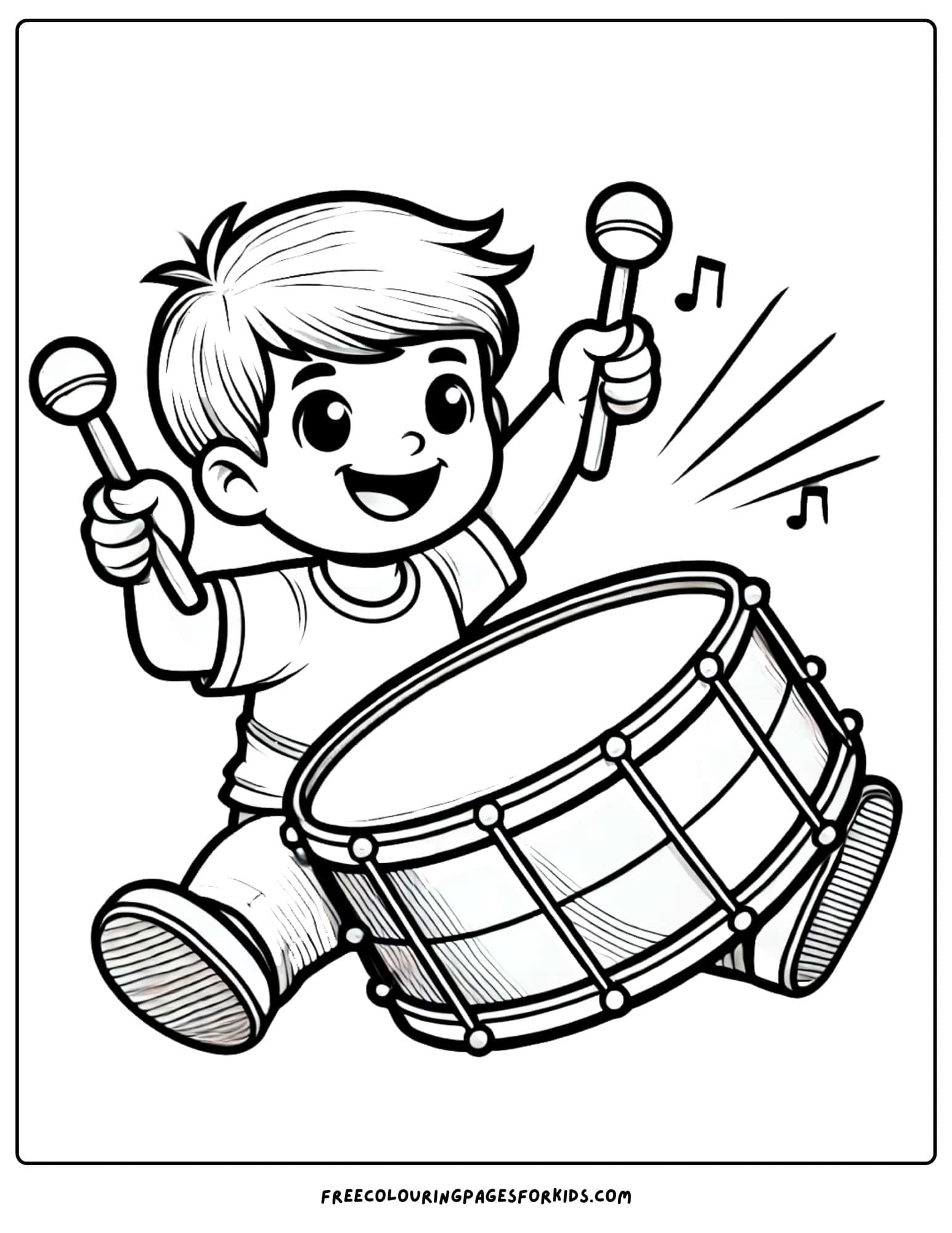 circus drummer coloring page