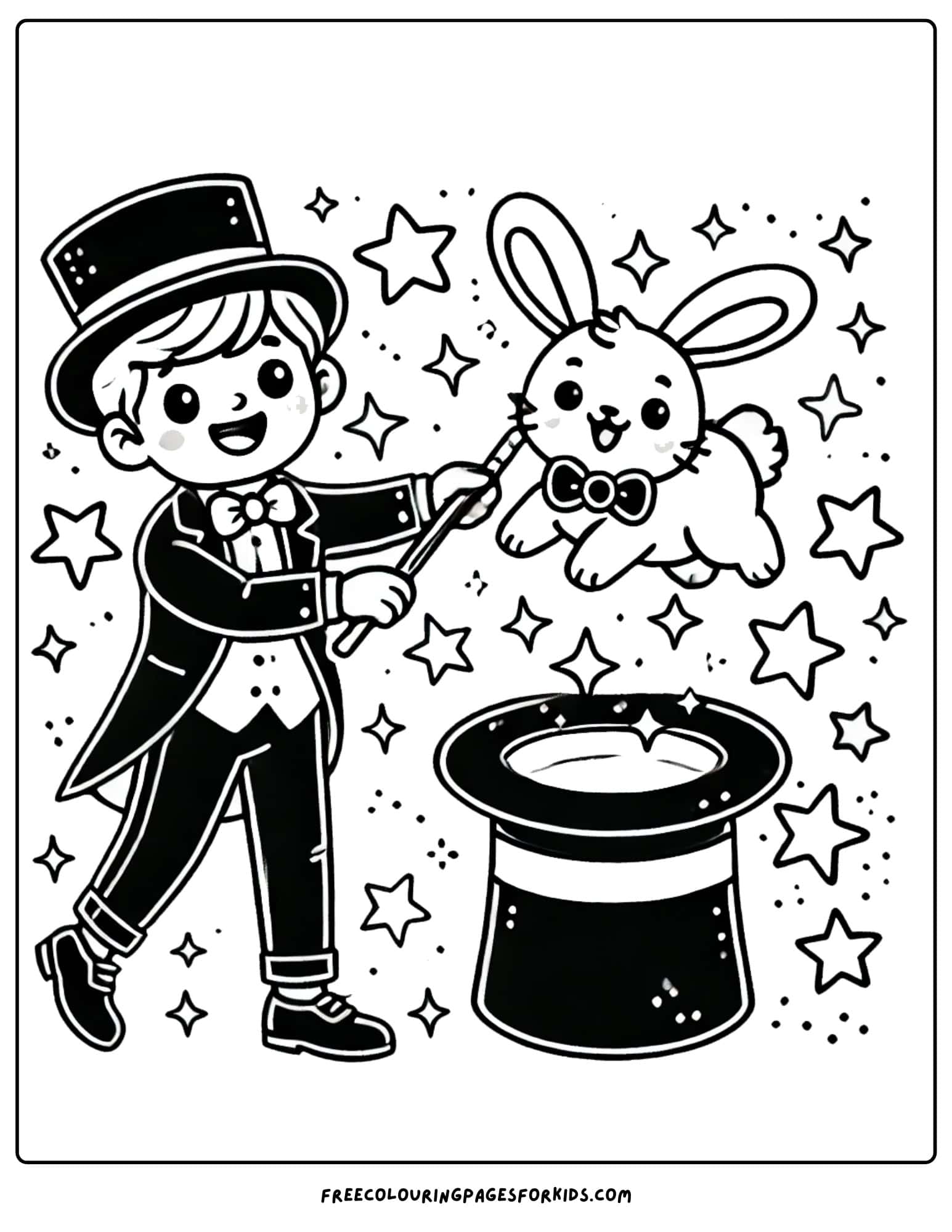 circus magician coloring page