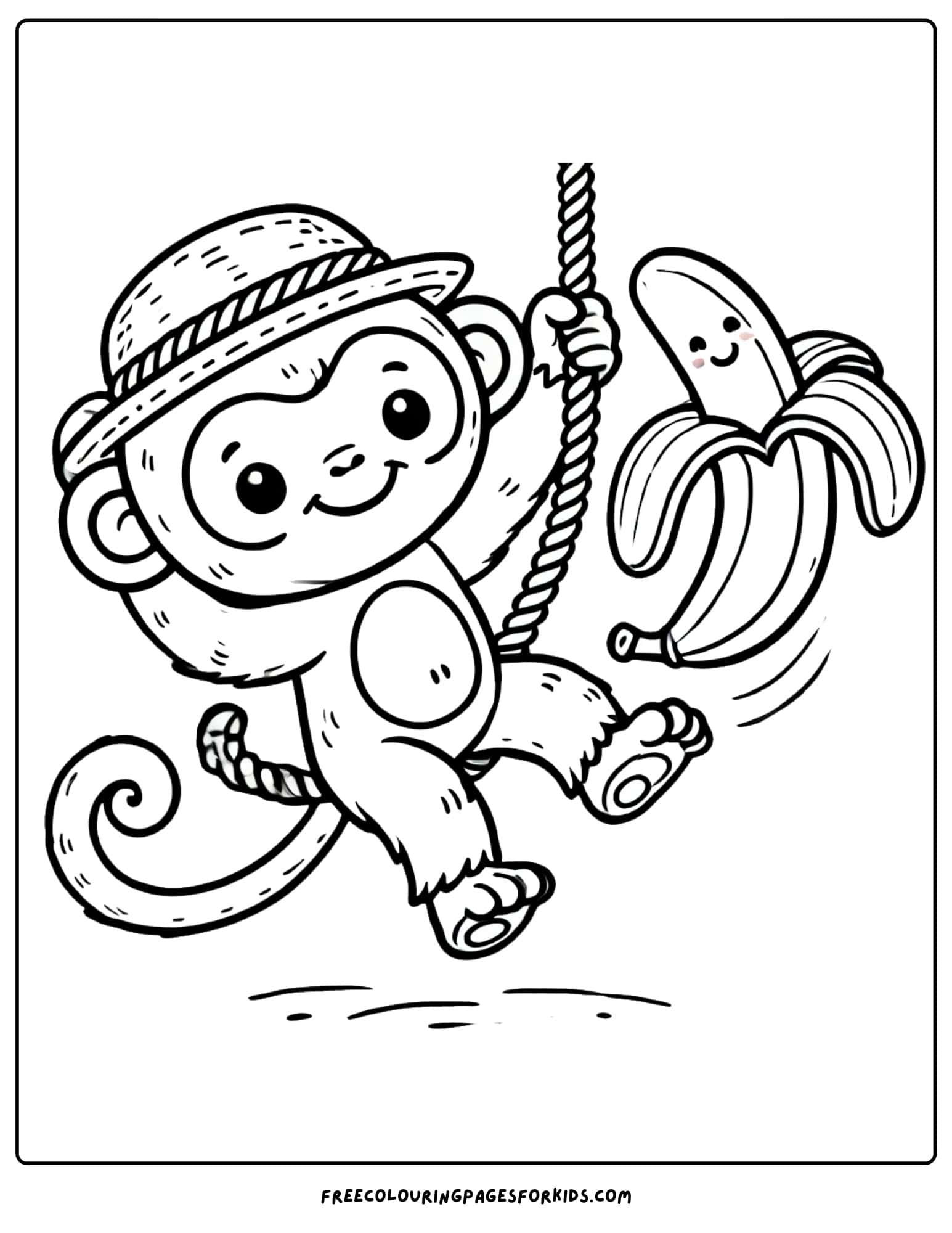 circus monkey coloring page